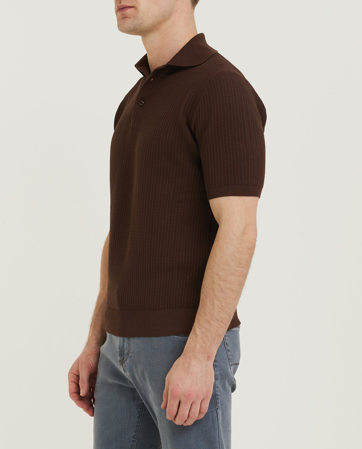 Cotton Crochet Polo Shirt
