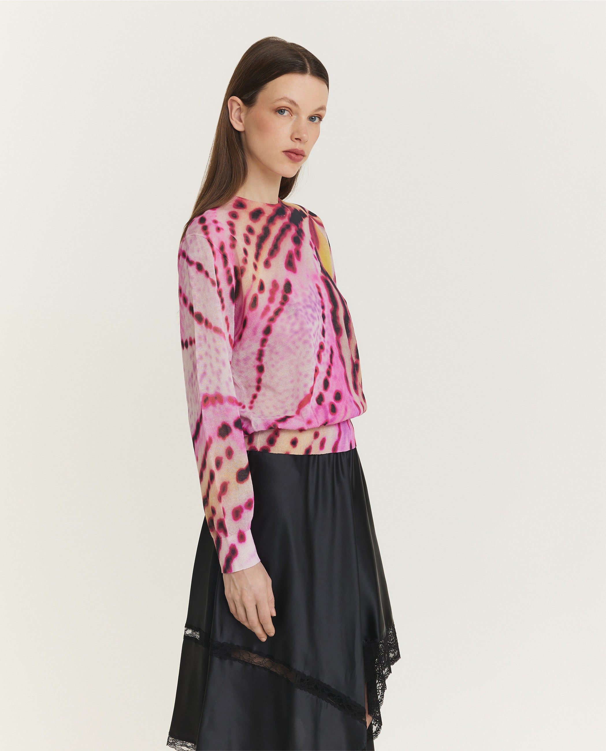 Floral Print Sweater - Roze