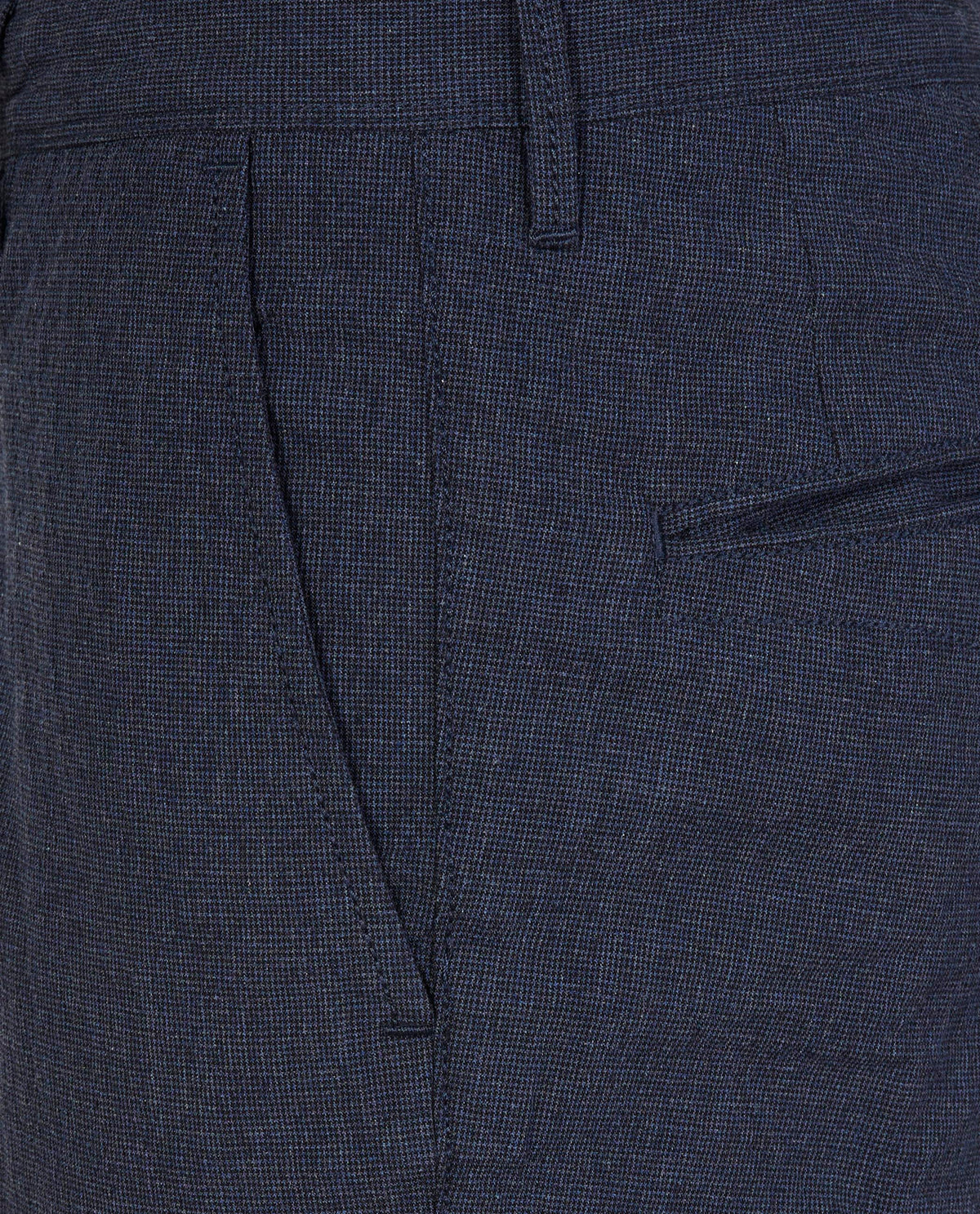Mini Patroon Katoenen Broek - Donkerblauw
