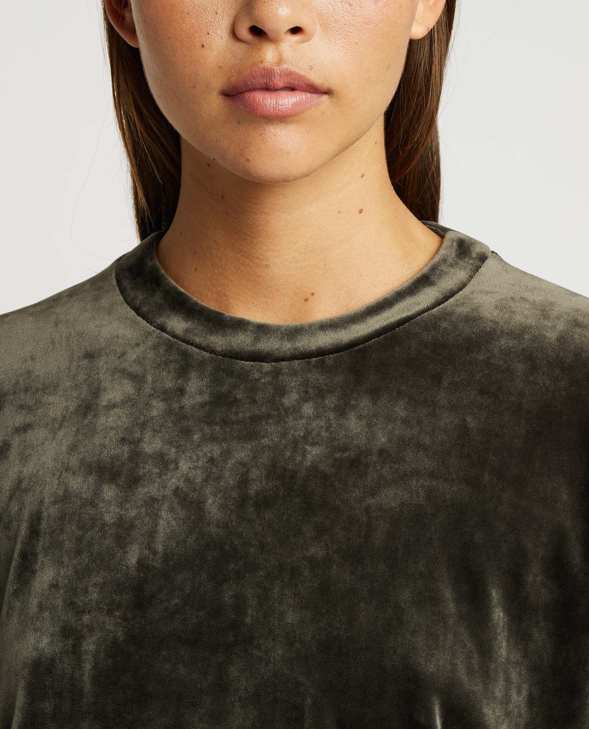 Fluwelen Ronde Hals Trui - Groen