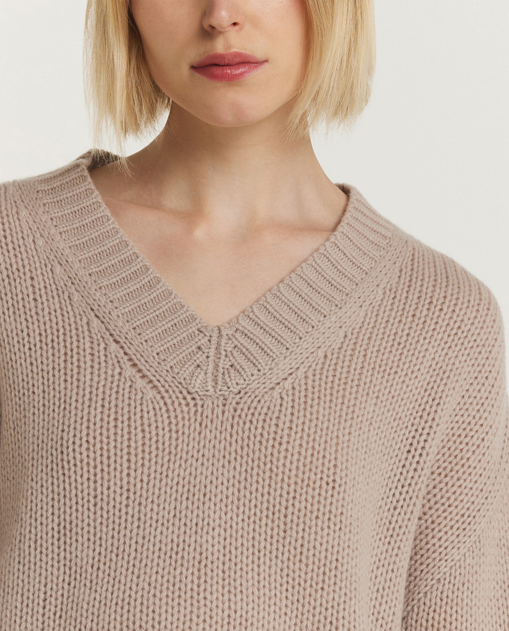 Wol Cashmere Trui - Lichtbruin