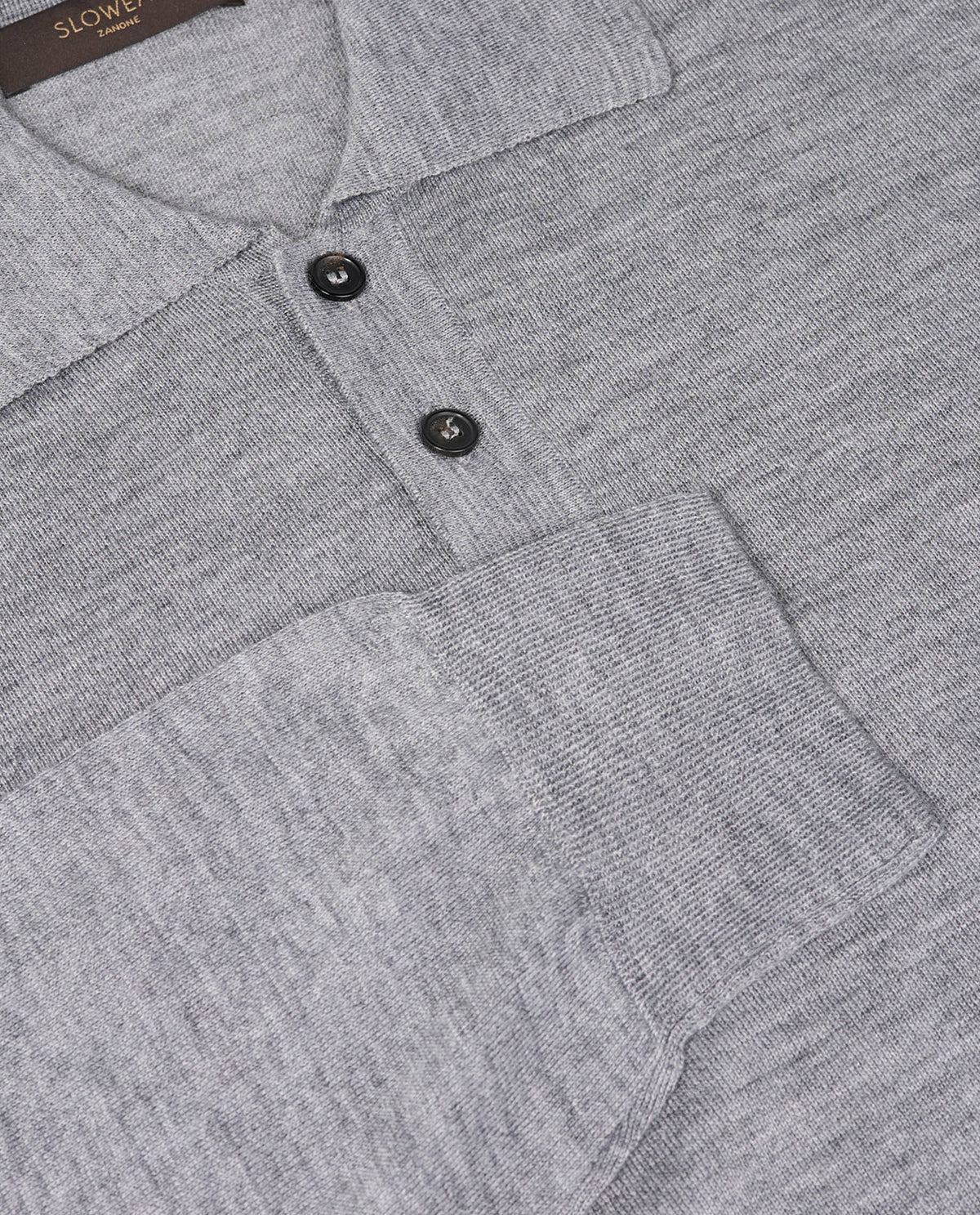 Cashmere Zijden Poloshirt - Lichtgrijs