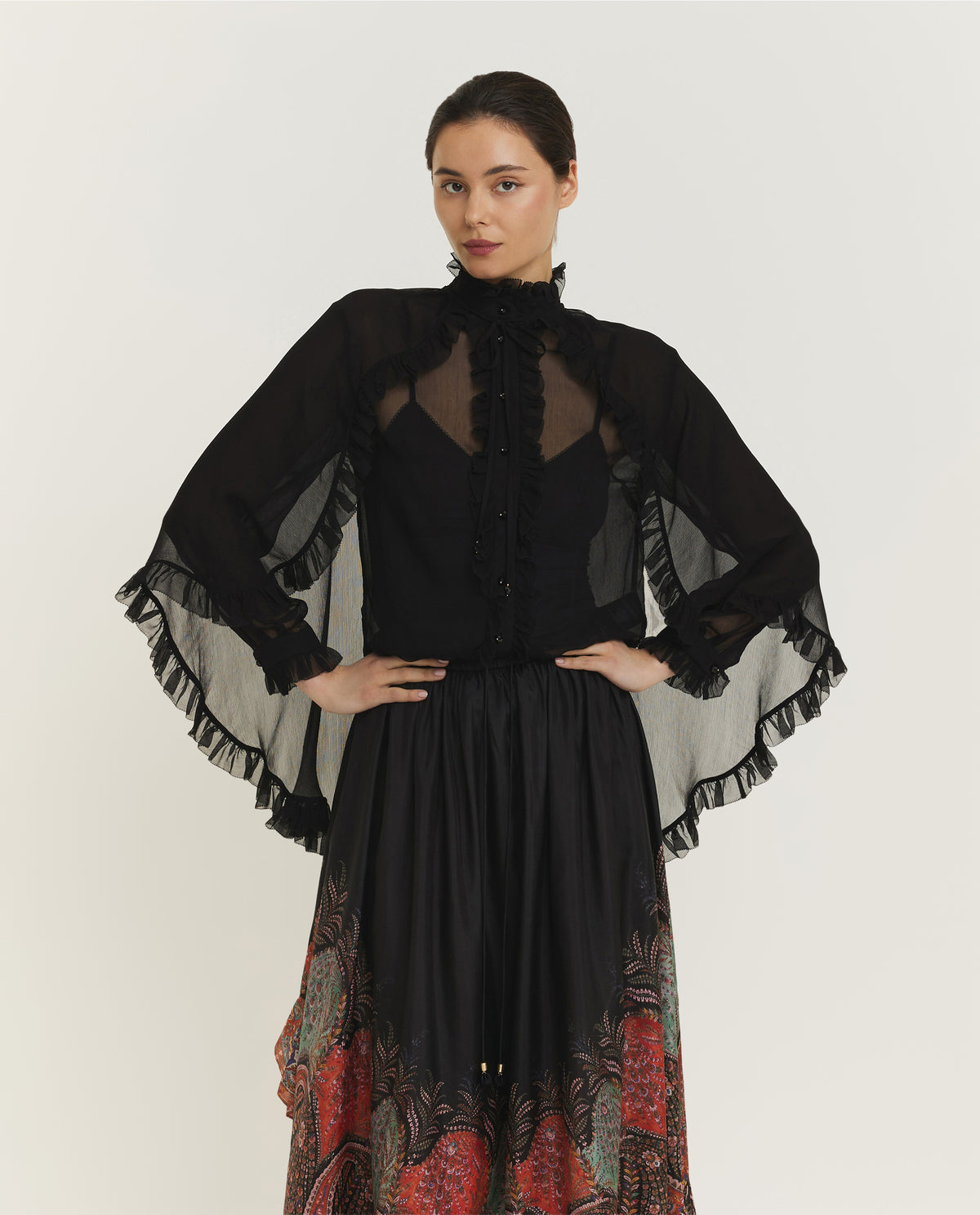 Illuminate Cape Shirt - Zwart