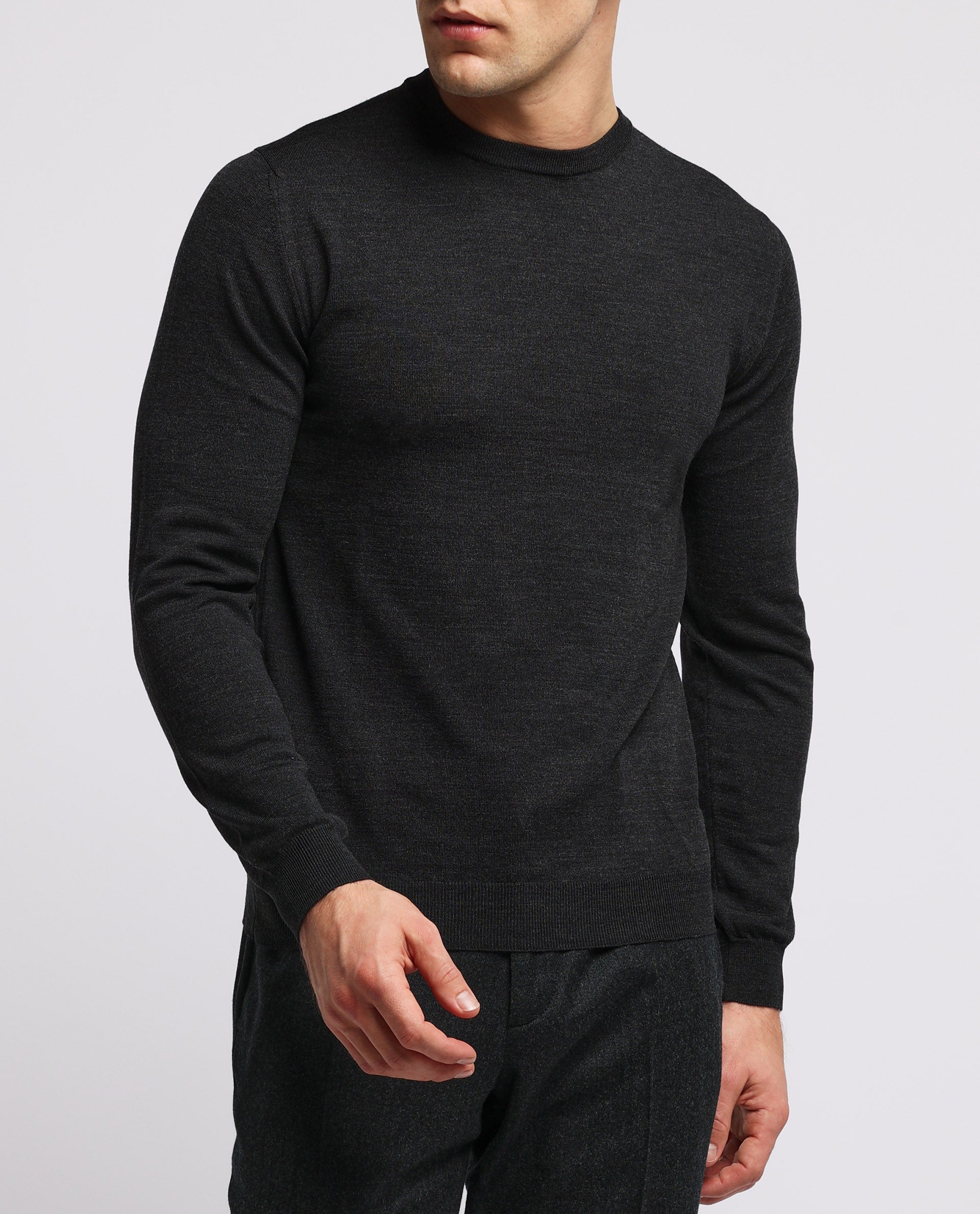 Ronde Hals Trui - Donkergrijs