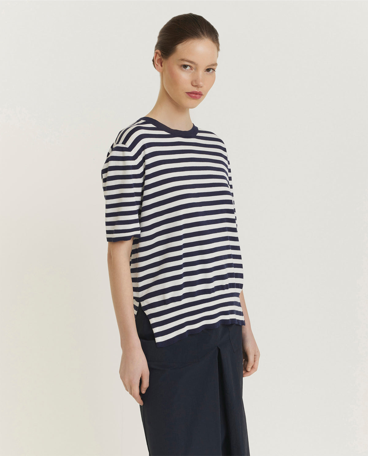Striped Cotton Blend Top