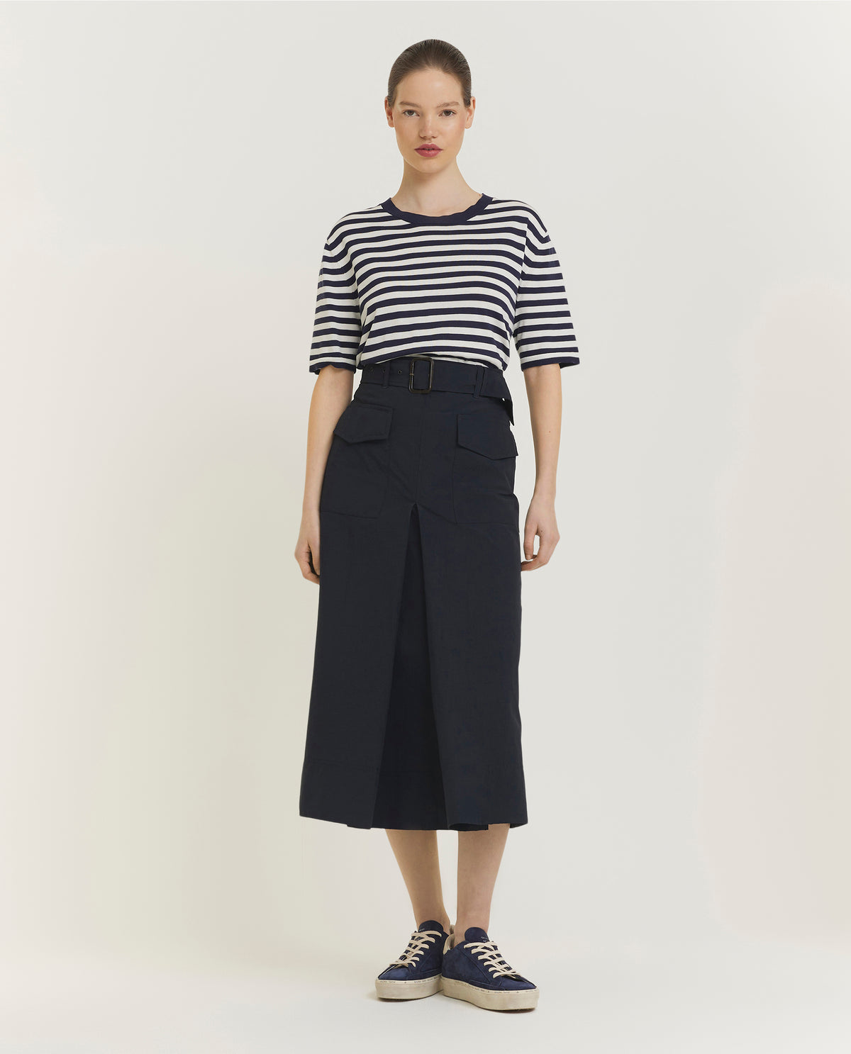 Striped Cotton Blend Top