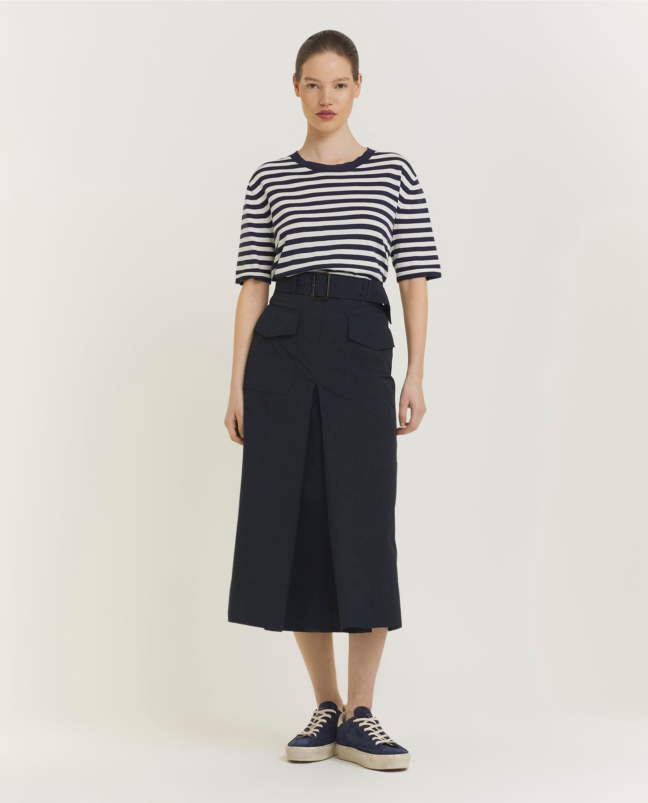 Striped Cotton Blend Top