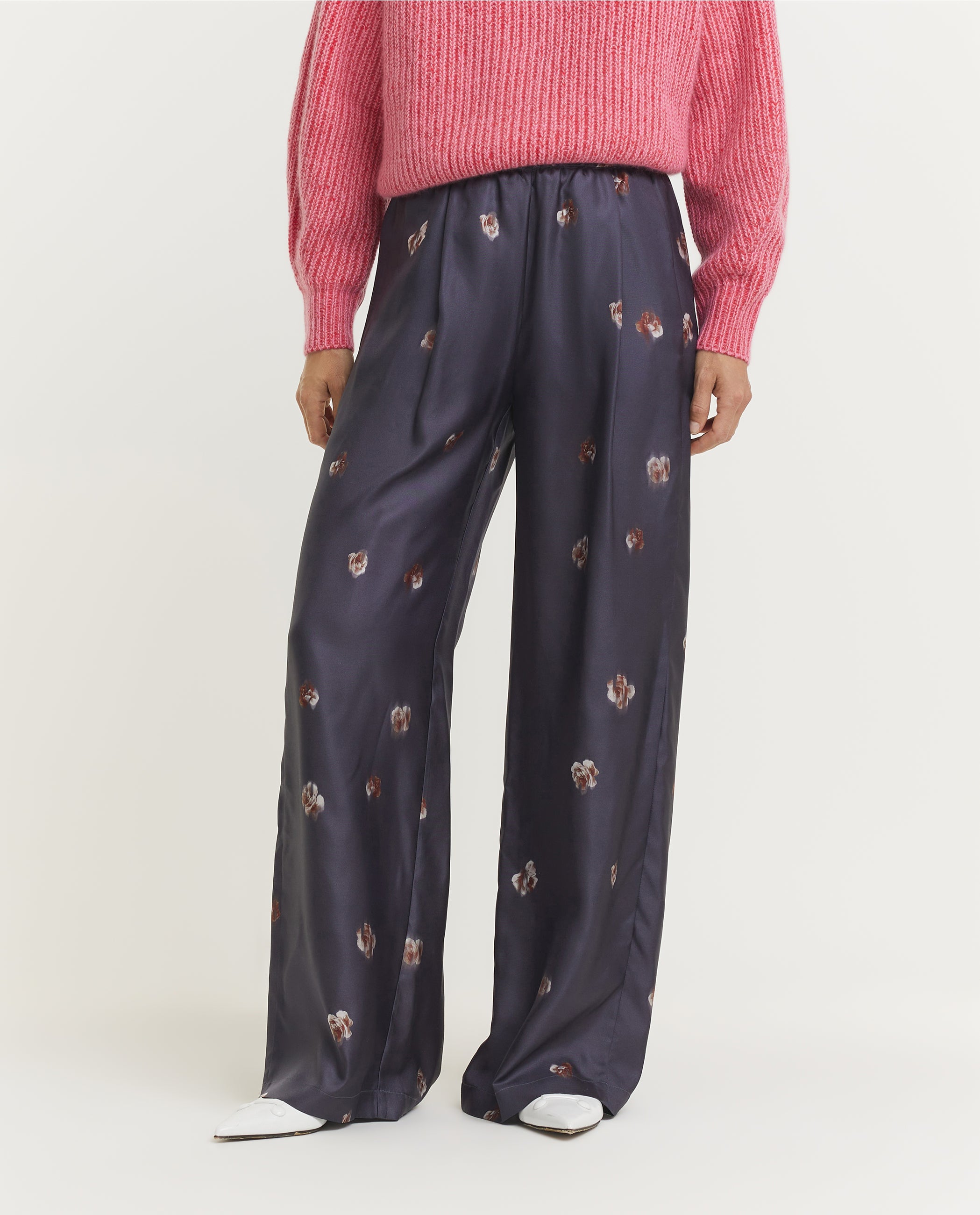 Silk Midnight Flower Trousers