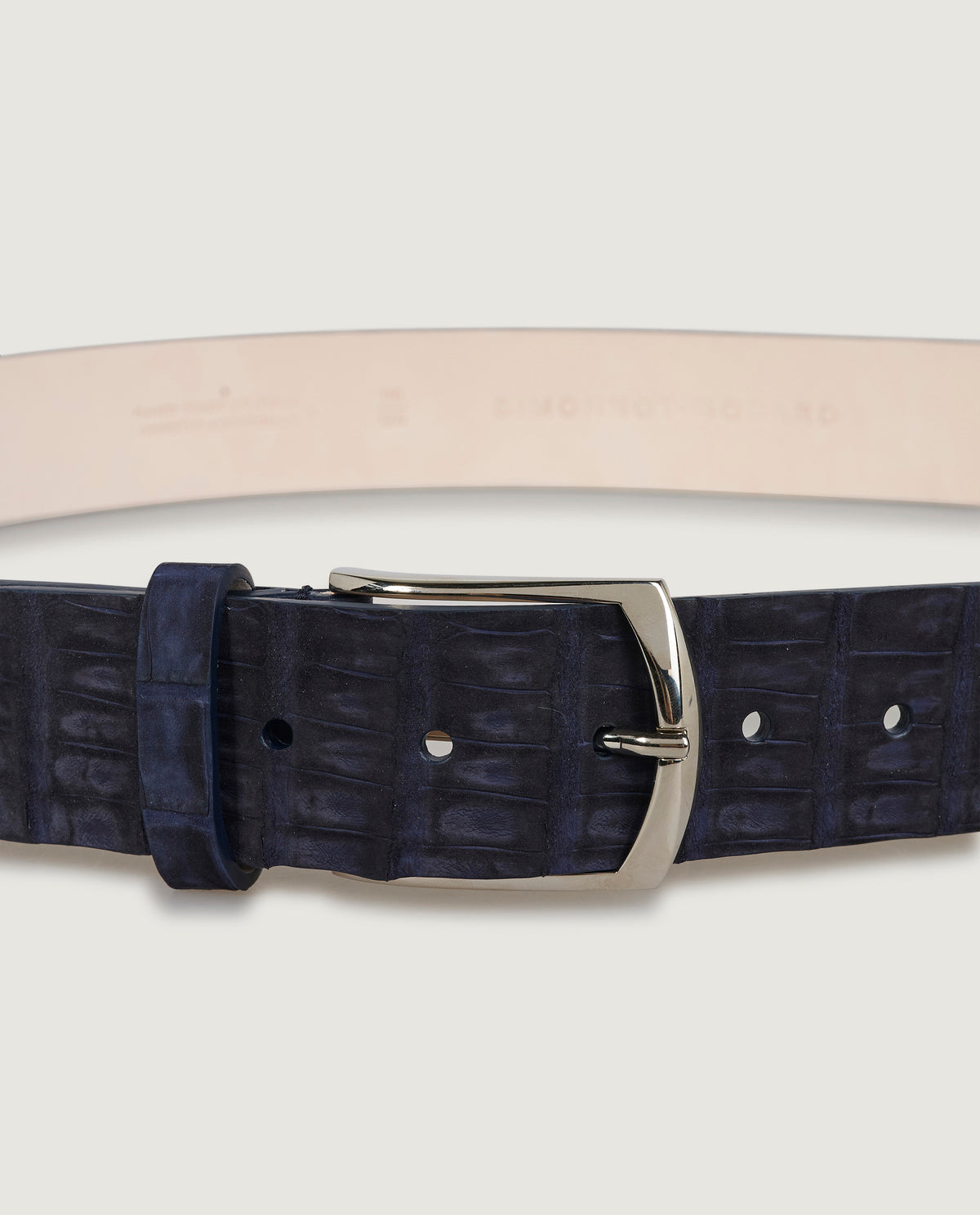 Croco Suede Riem - Donkerblauw