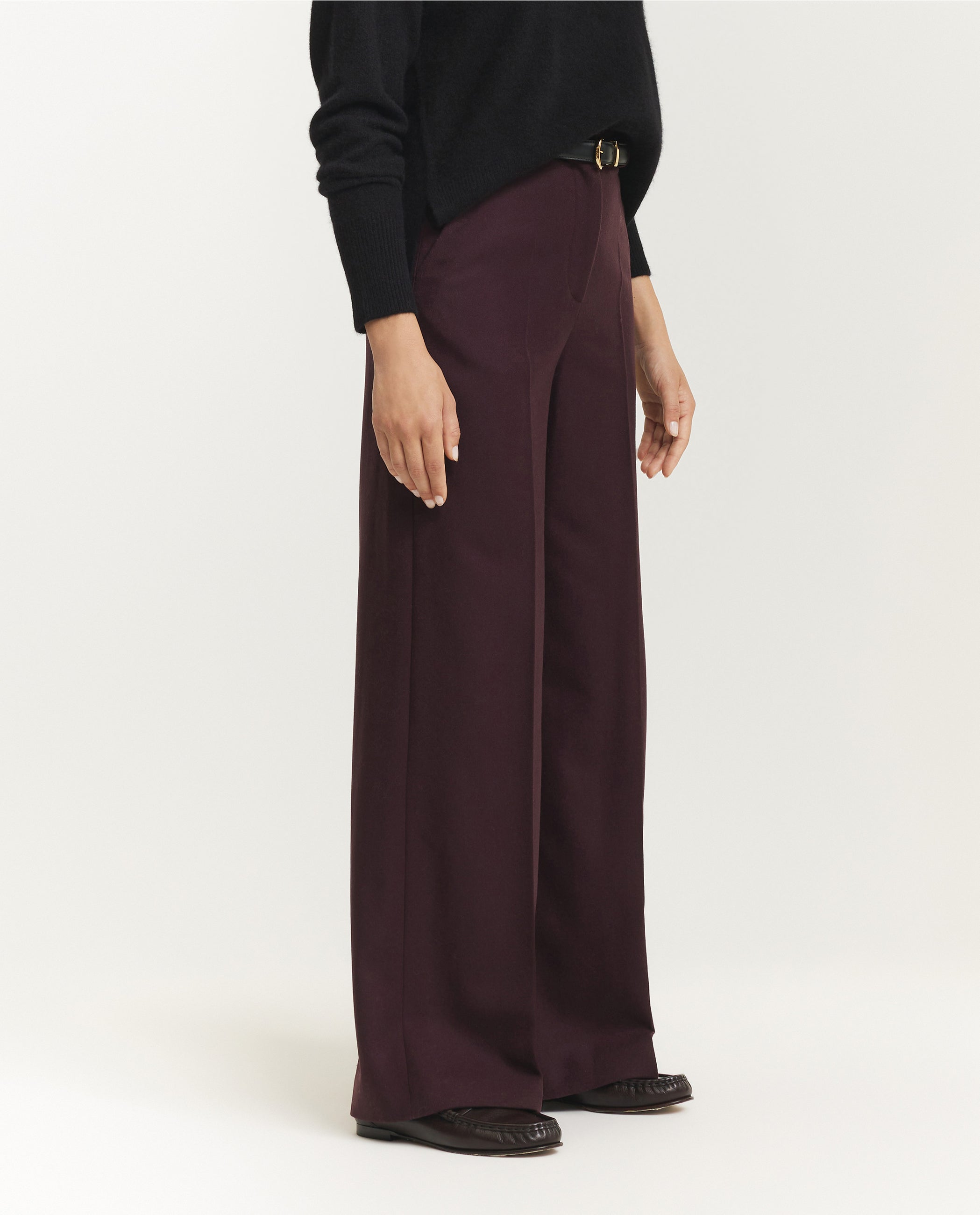 Alana Flannel Stretch Pantalon - Paars