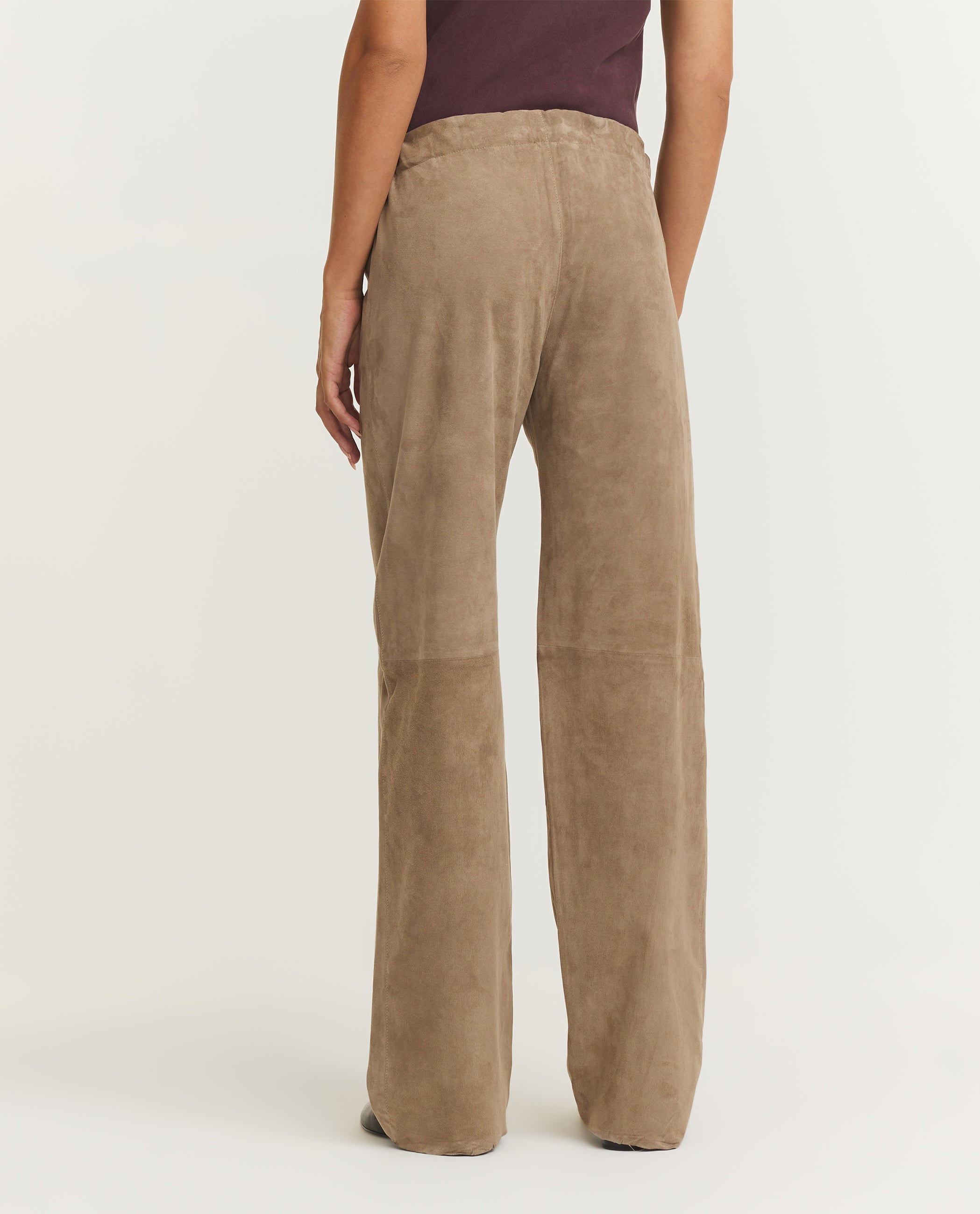 Straight Suede Trousers