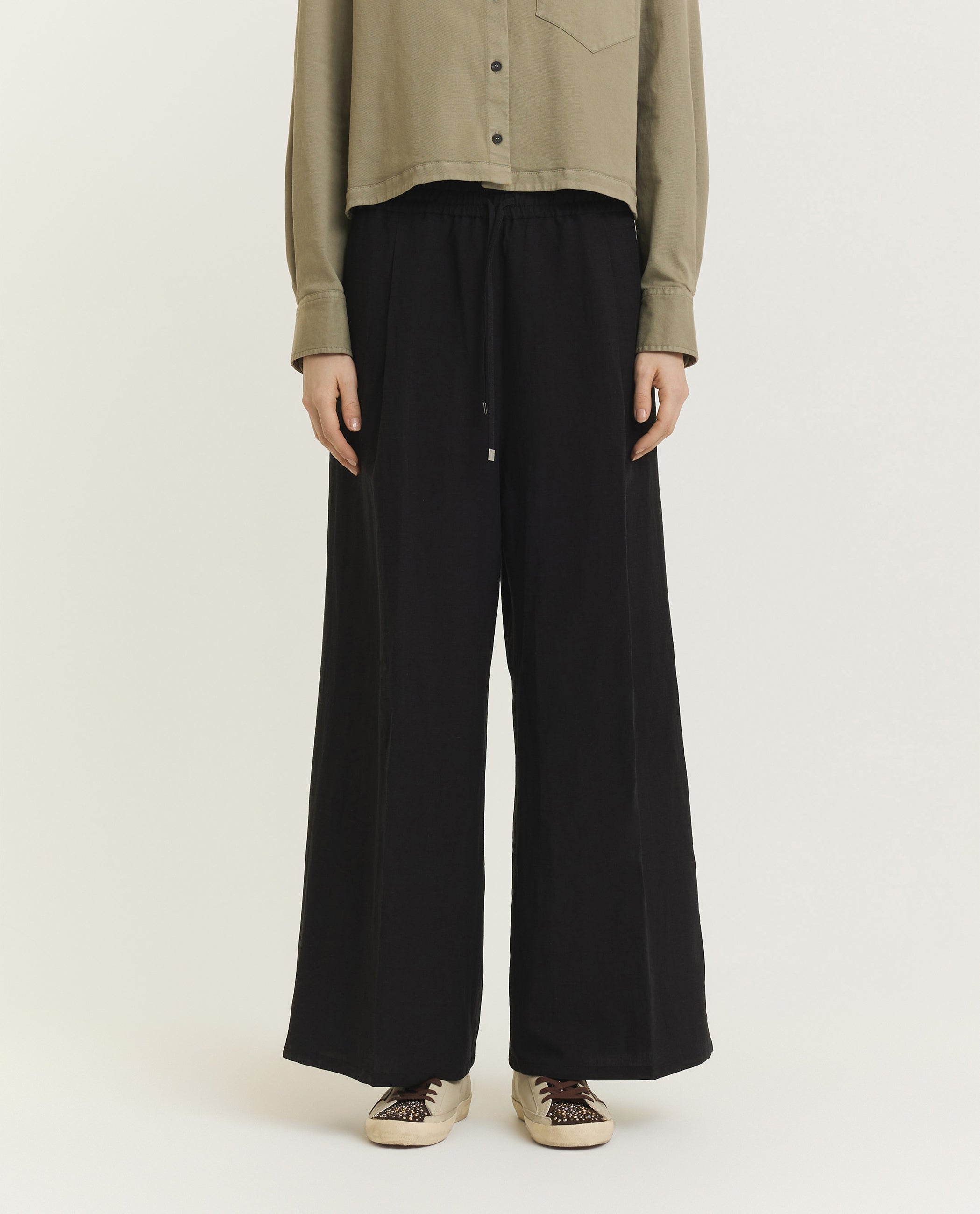 Viscose Linnen Broek - Zwart