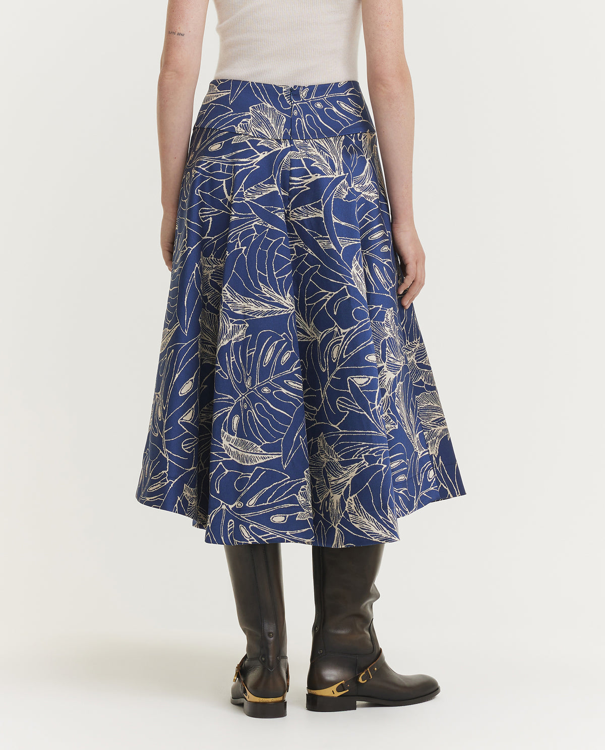 Midi Patroon Rok - Blauw