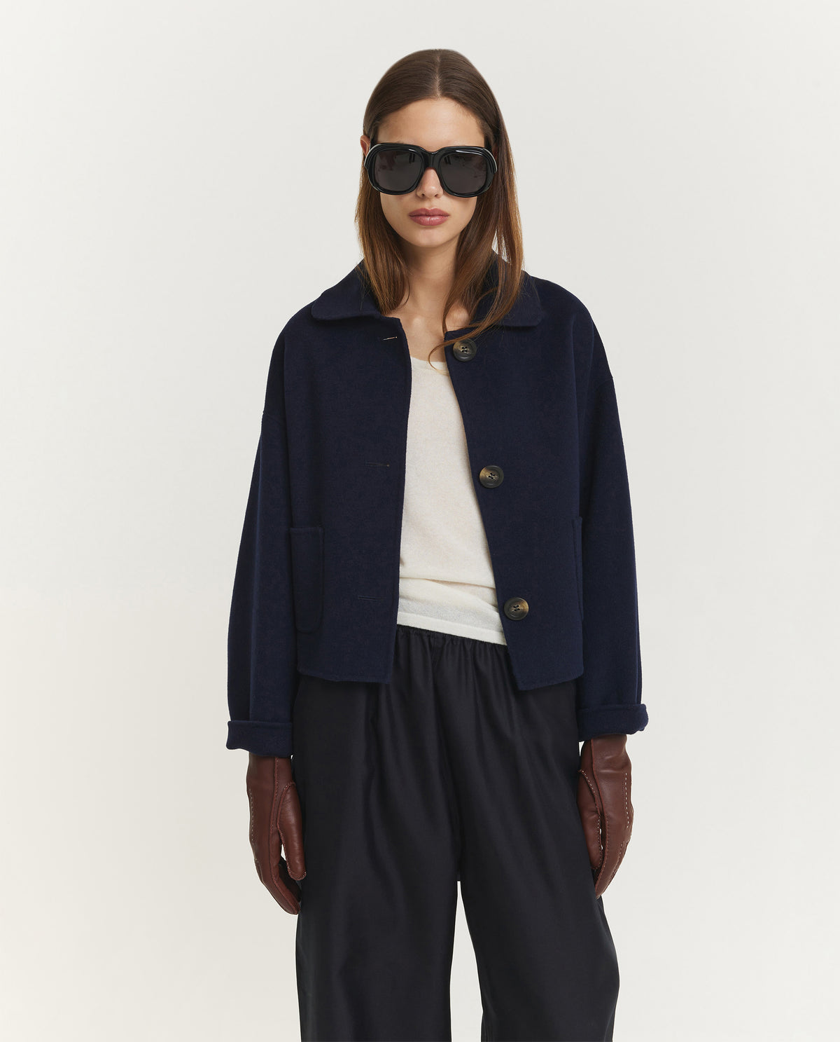 Oversized Vierkante Zonnebril - Zwart