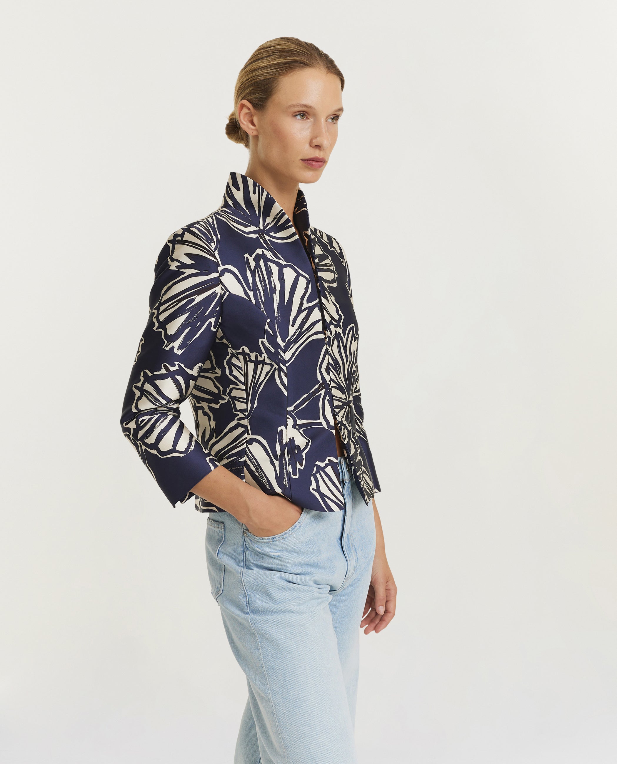 Korte Kraag Blazer - Donkerblauw