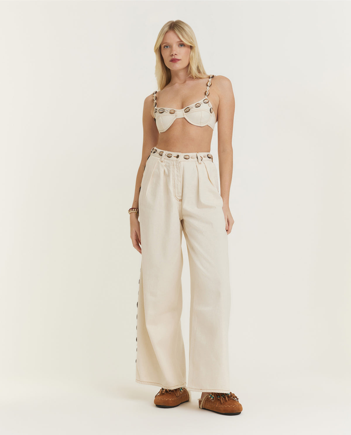 Ocean Dream Denim Broek - Ecru