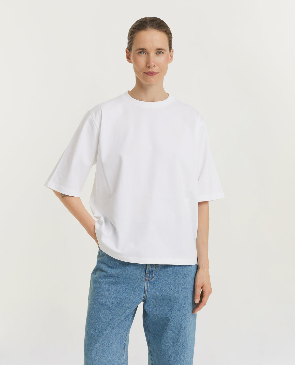Oversized Katoenen T-Shirt - Wit