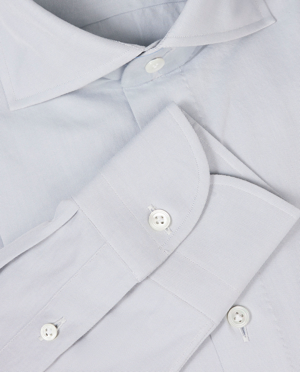 Katoenen Twill Shirt - Lichtgrijs