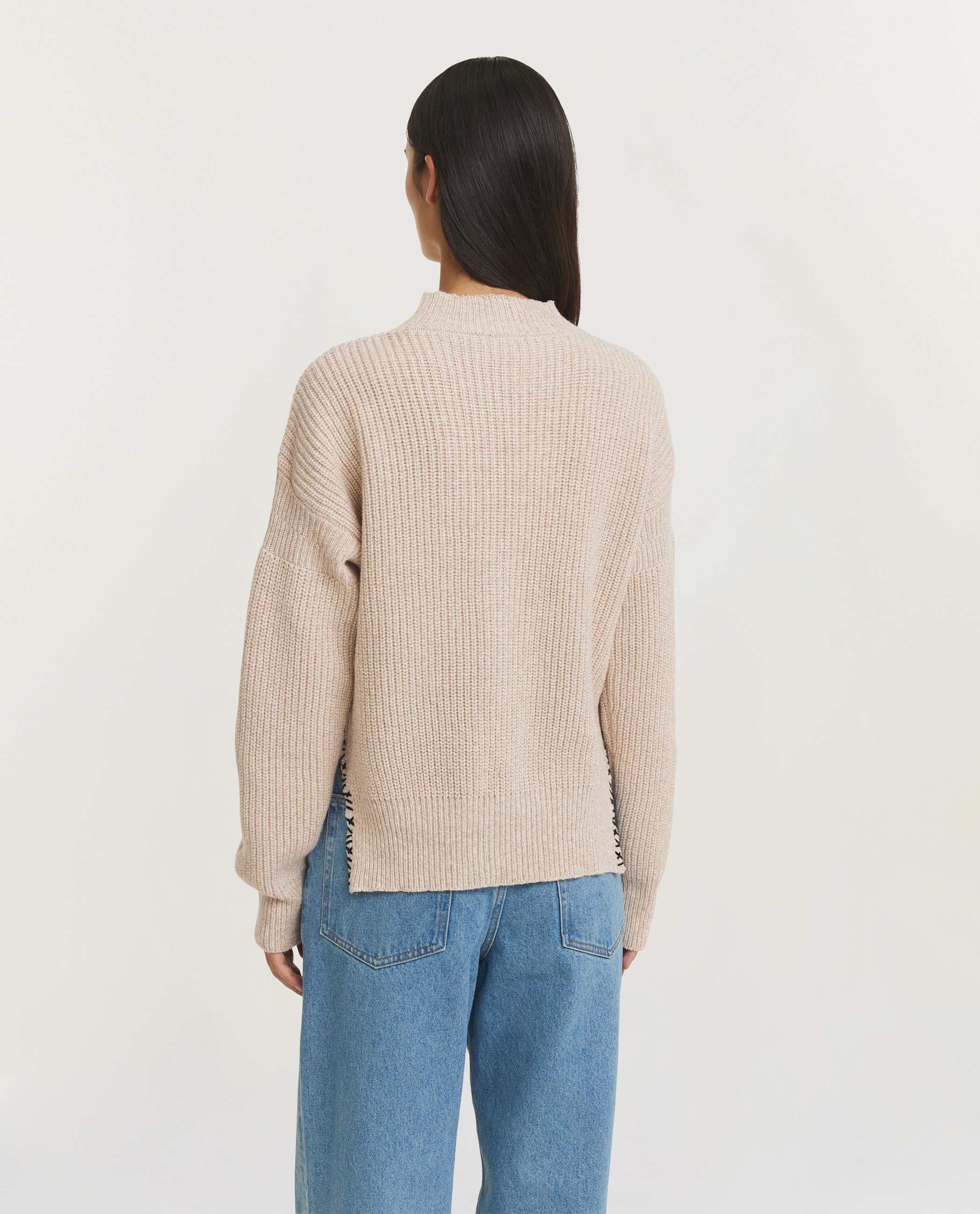 Wol Mending Trui - Lichtbruin