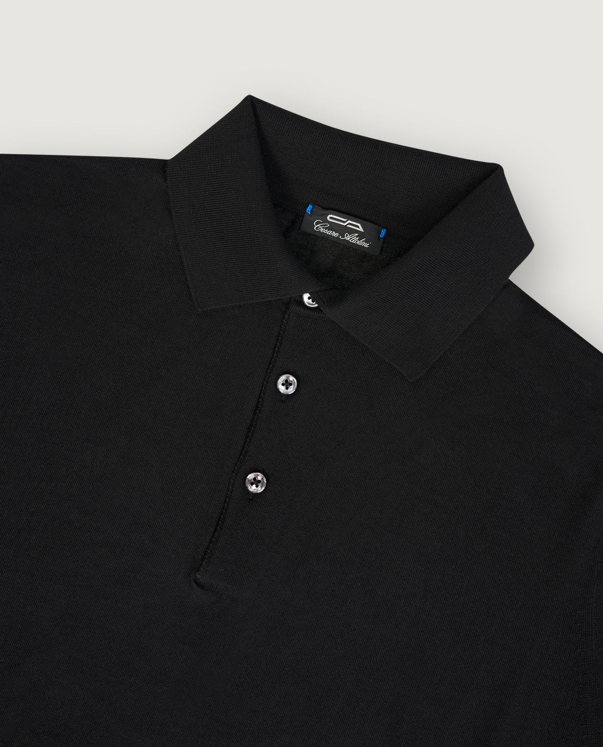 Wool Long Sleeve Polo Shirt