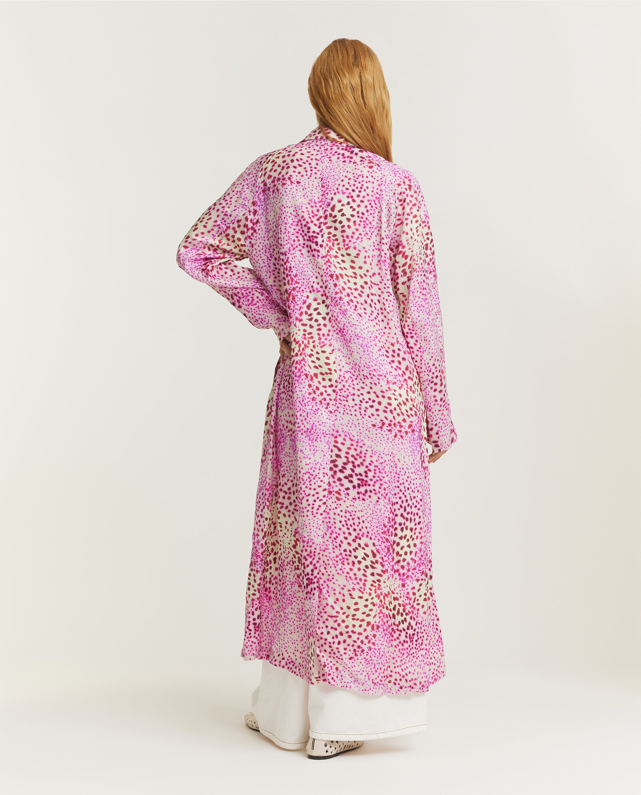 Geprinte Jacquard Jas - Roze