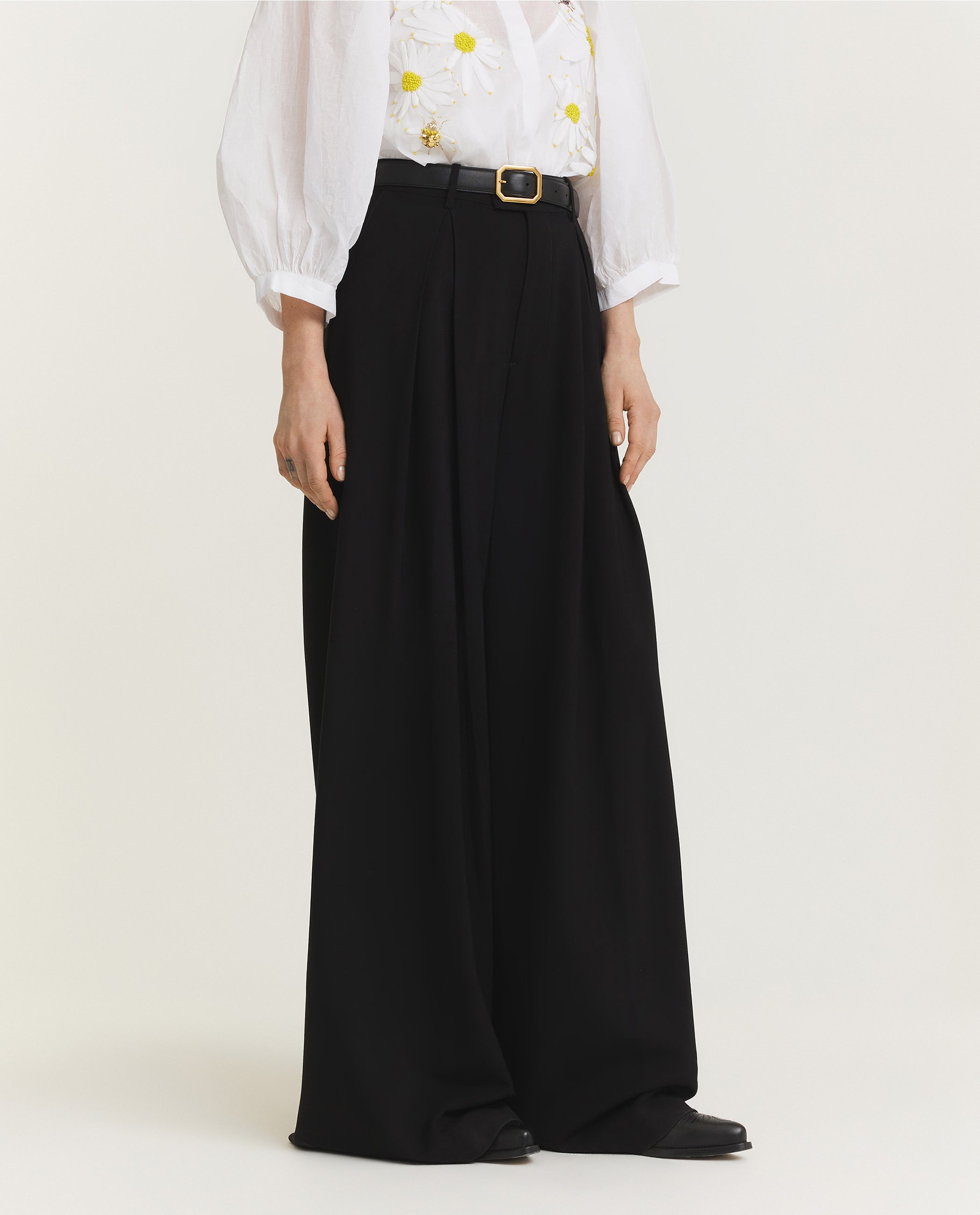 Wide Pleated Trousers