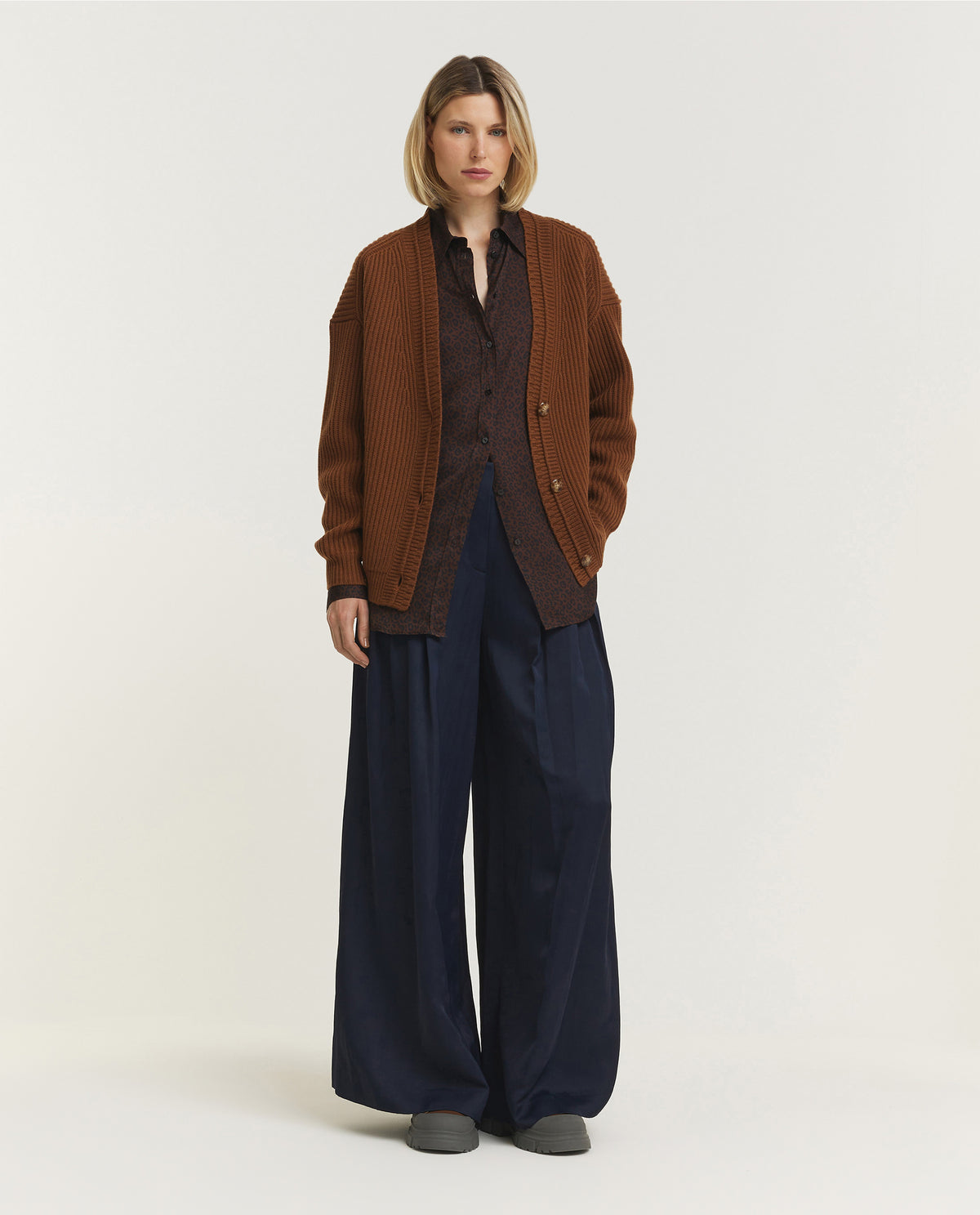 Frankie Leopard Blouse - Bruin