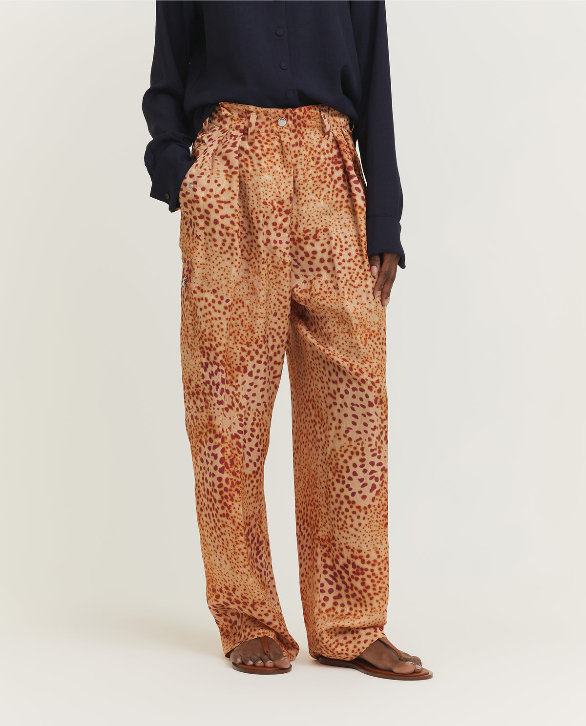 Vloeiende Bandplooi Broek - Oranje