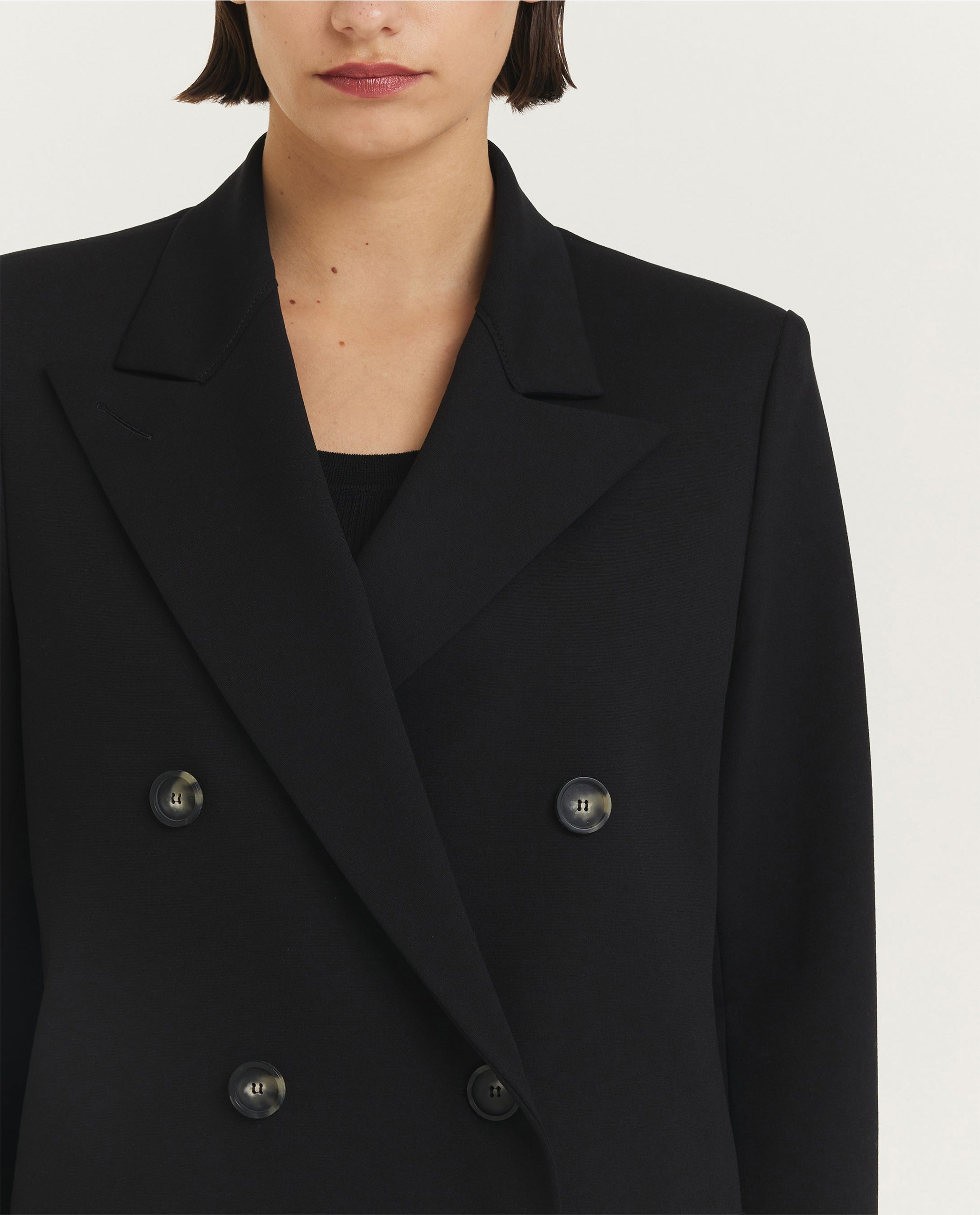 Double breasted jas - Zwart