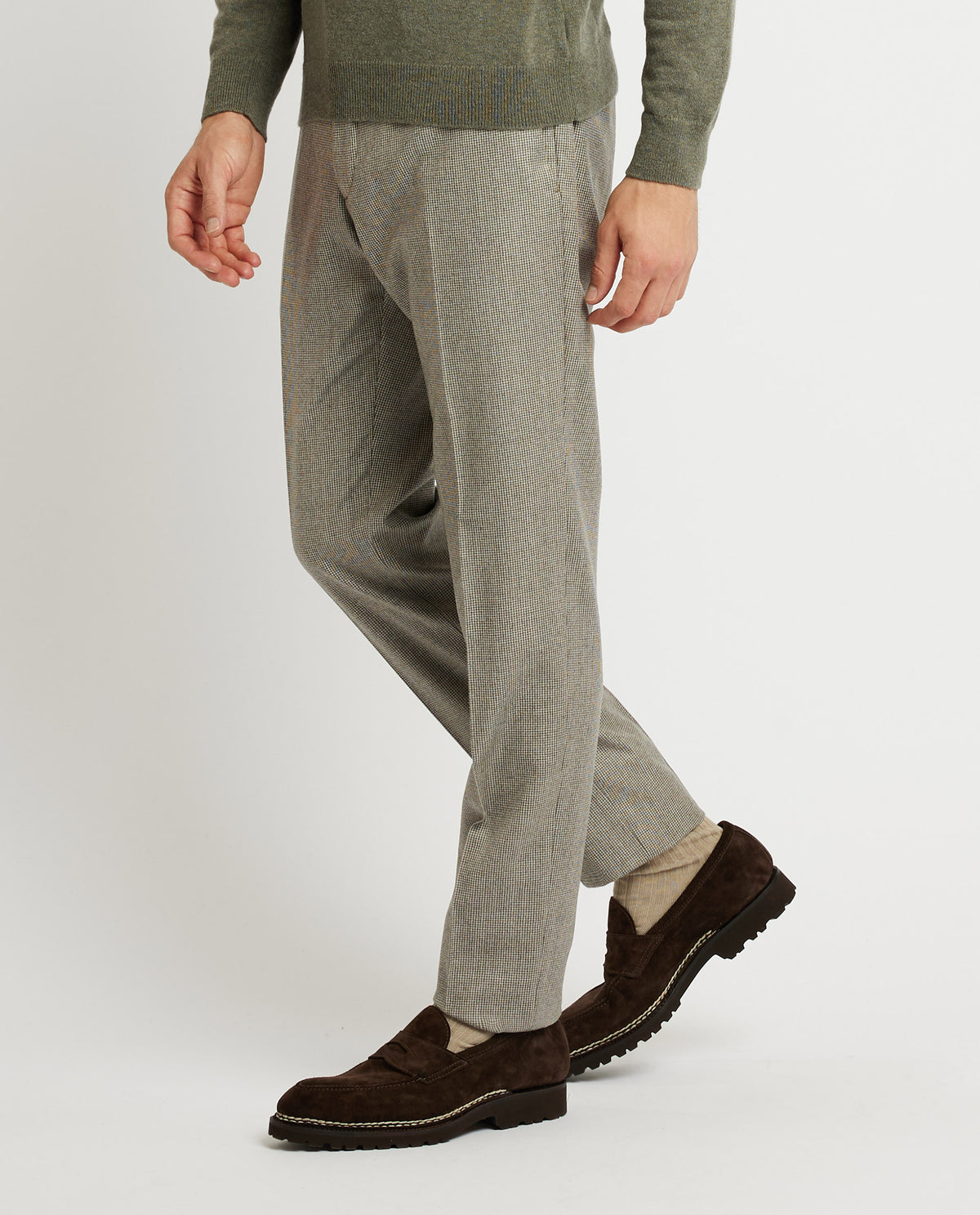 Houndstooth Broek - Lichtbruin