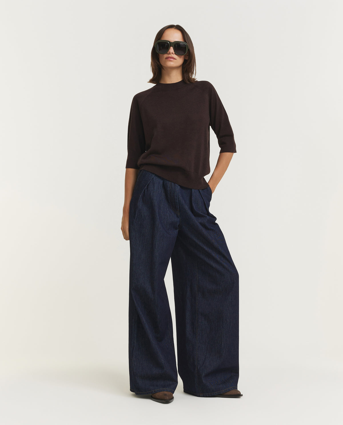 Merino Wollen Trui - Bruin