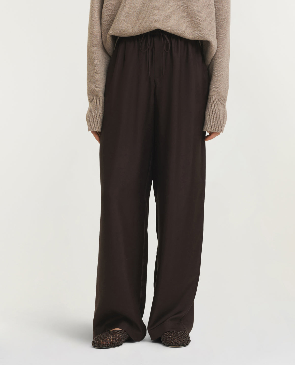 Zijden Wijde Broek - Bruin