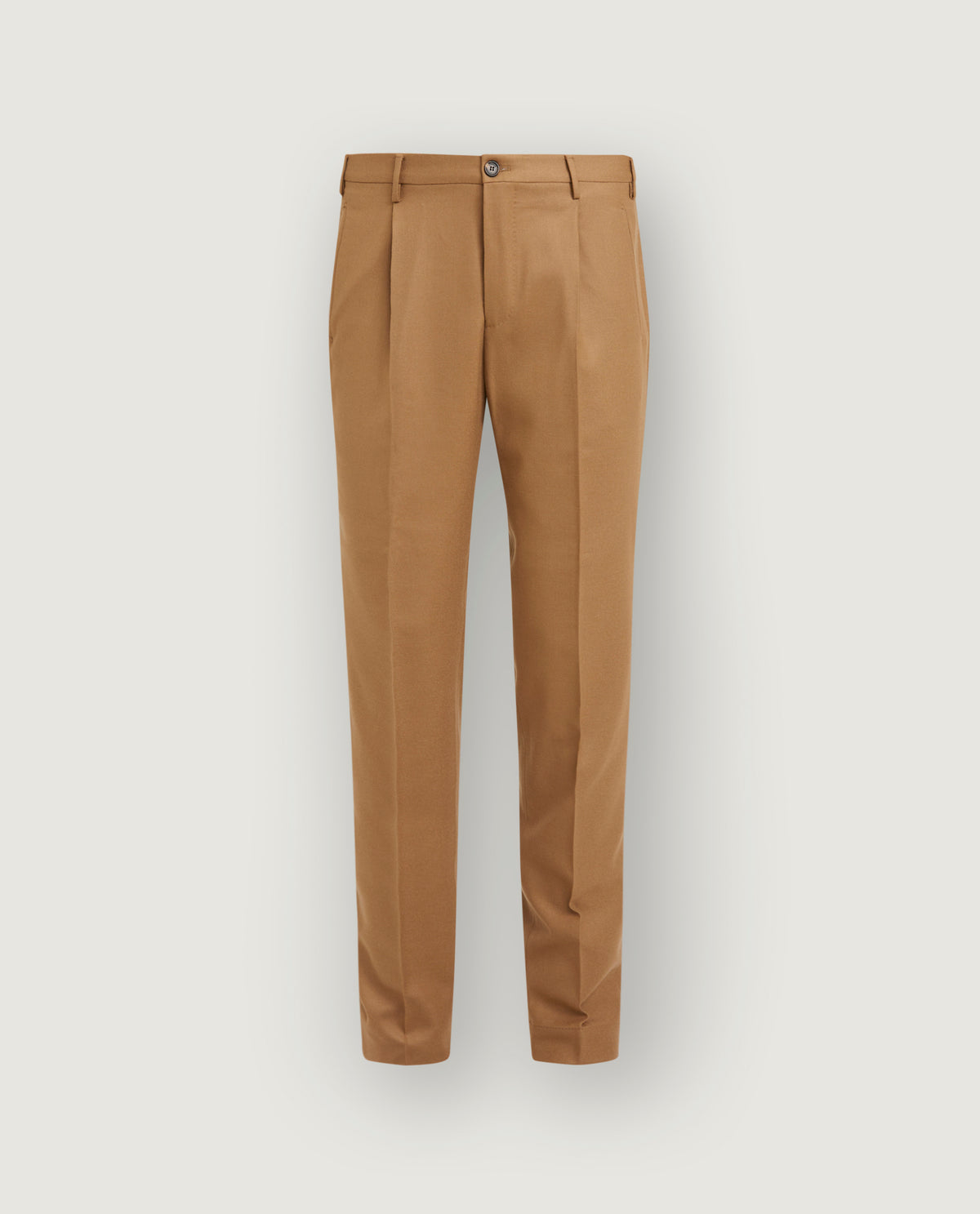 Geplooide Wol Cashmere Pantalon - Lichtbruin