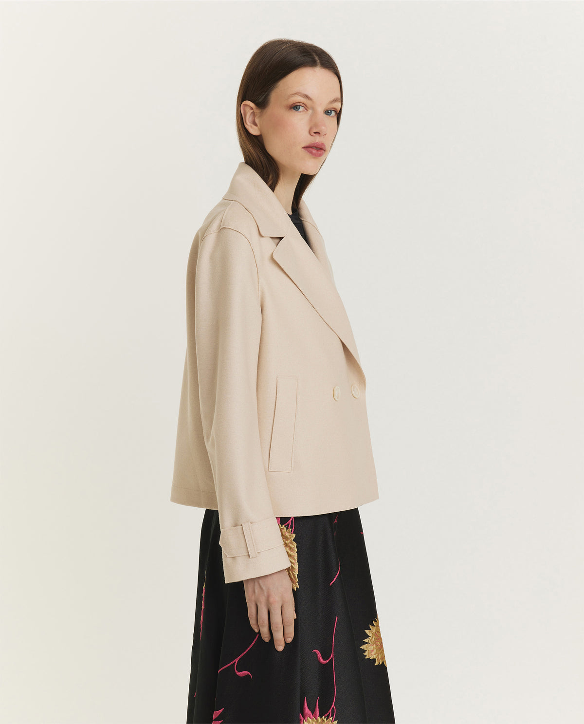 Korte Wollen Jas - Lichtbruin