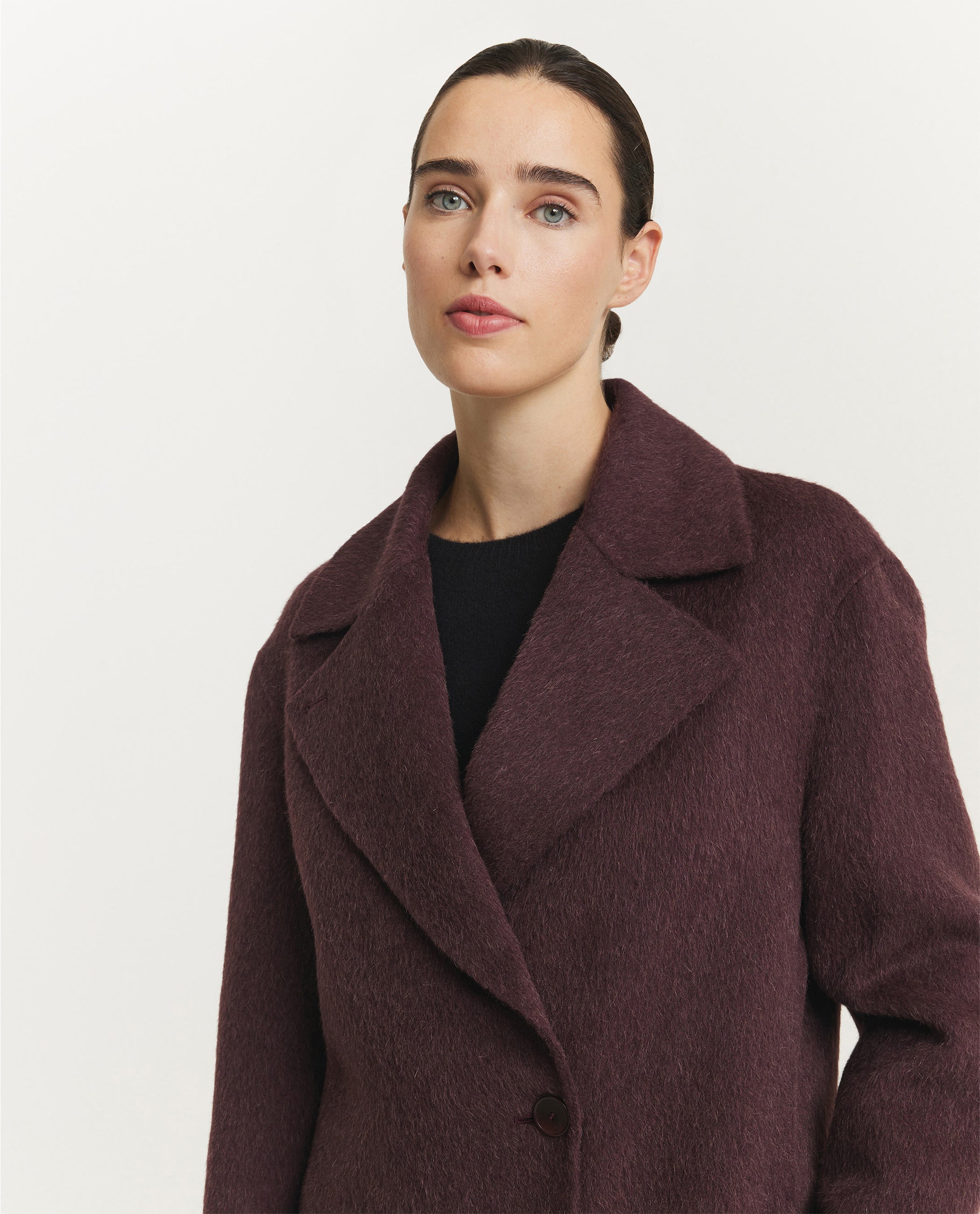 Brushed Double Face Yves Coat - Paars