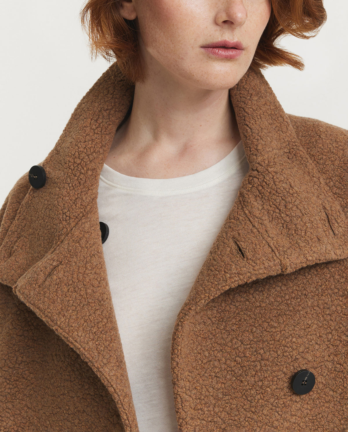 Cropped Funnel Bouclé Jacket