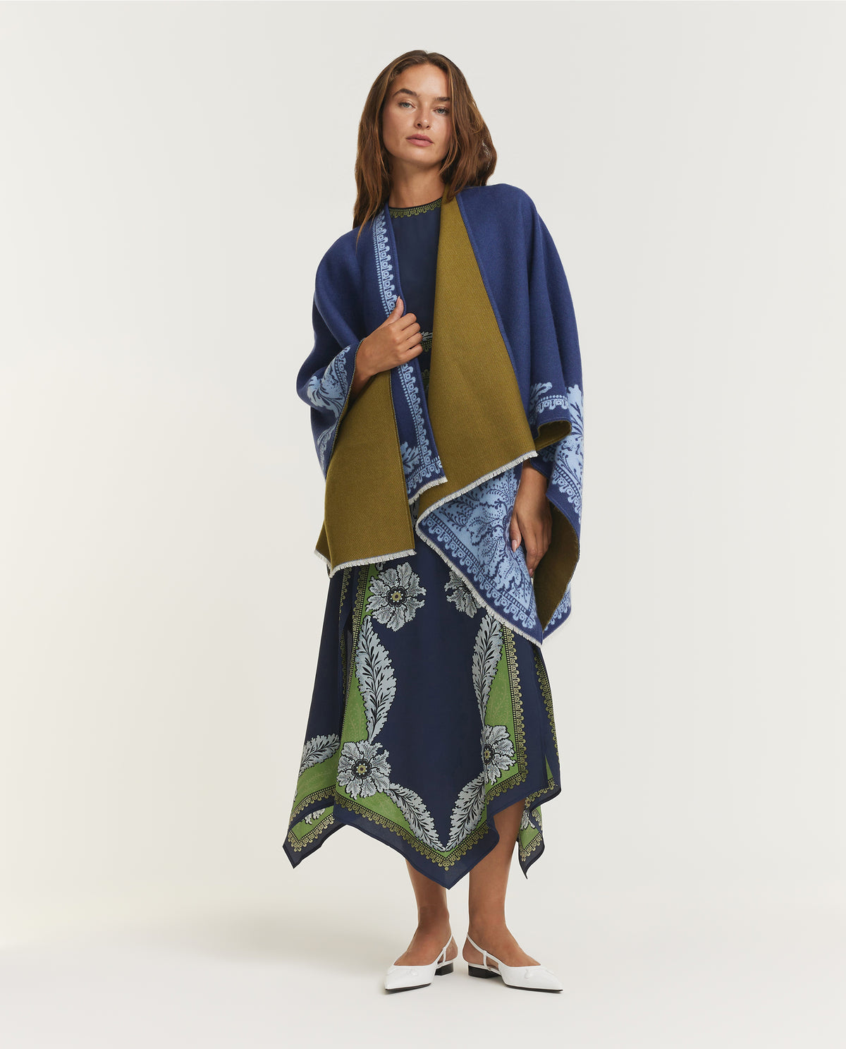 Wool Silk Poncho