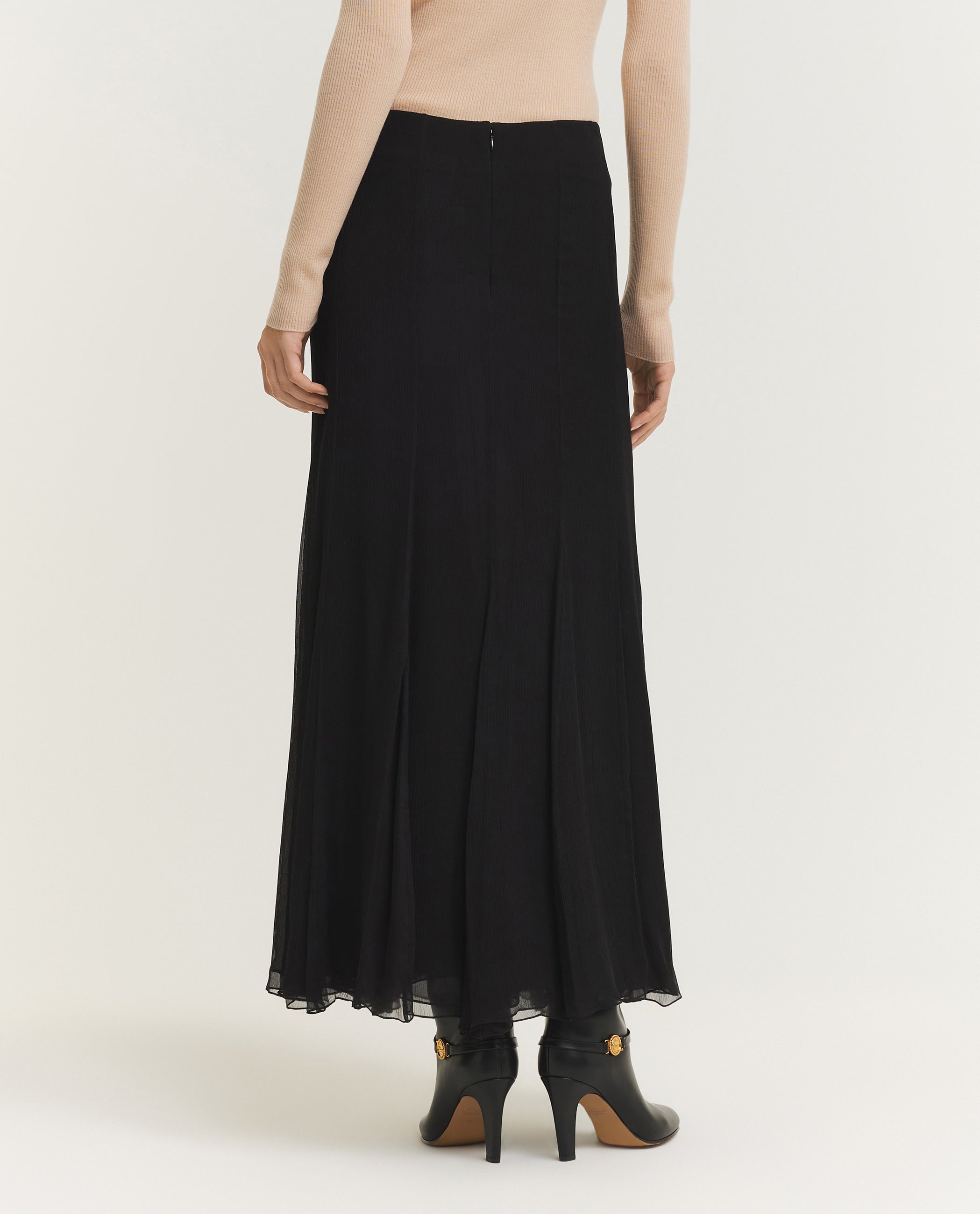 Gathered Fluid Maxi Rok - Zwart