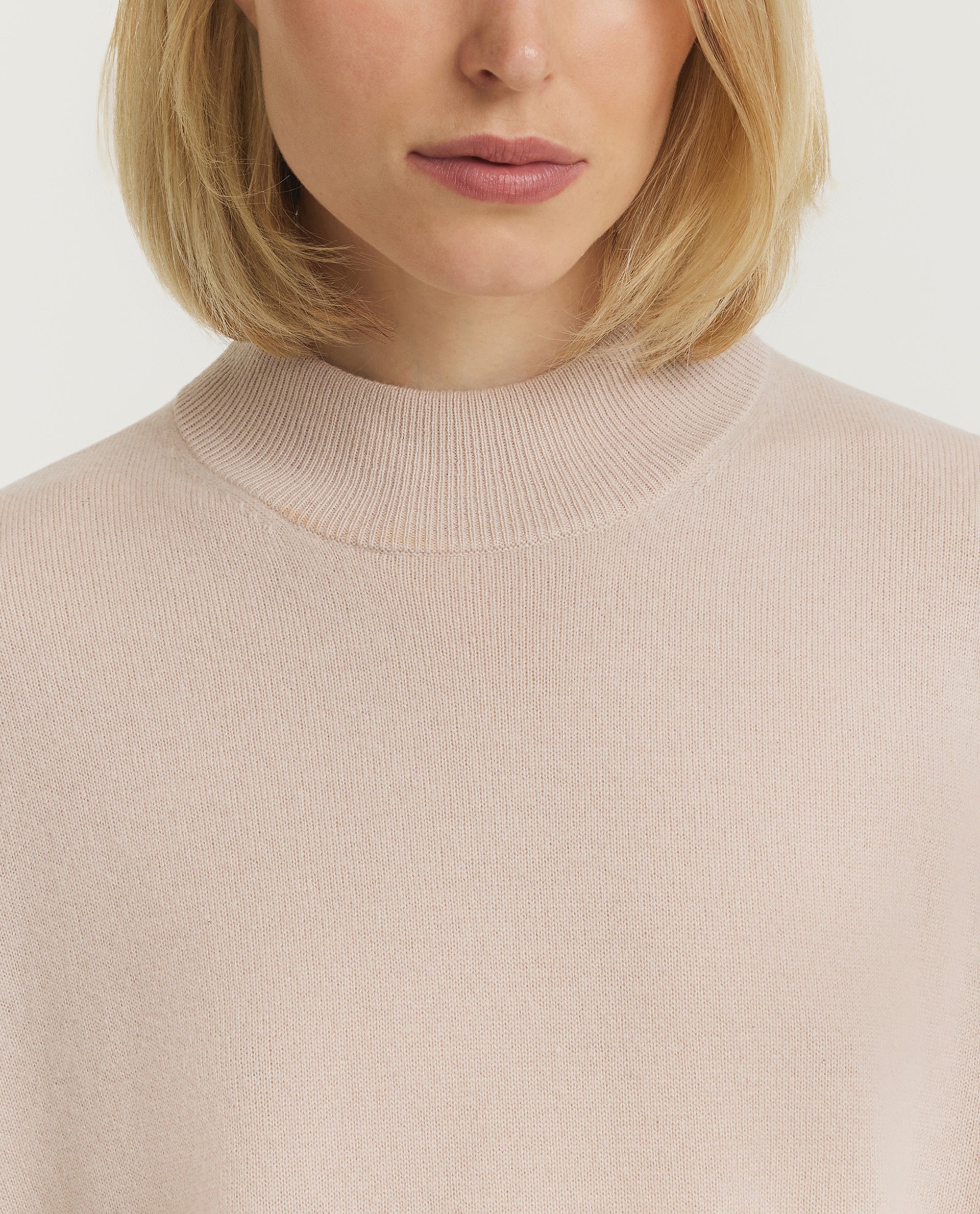 Wool Cashmere Mock Neck Sweater