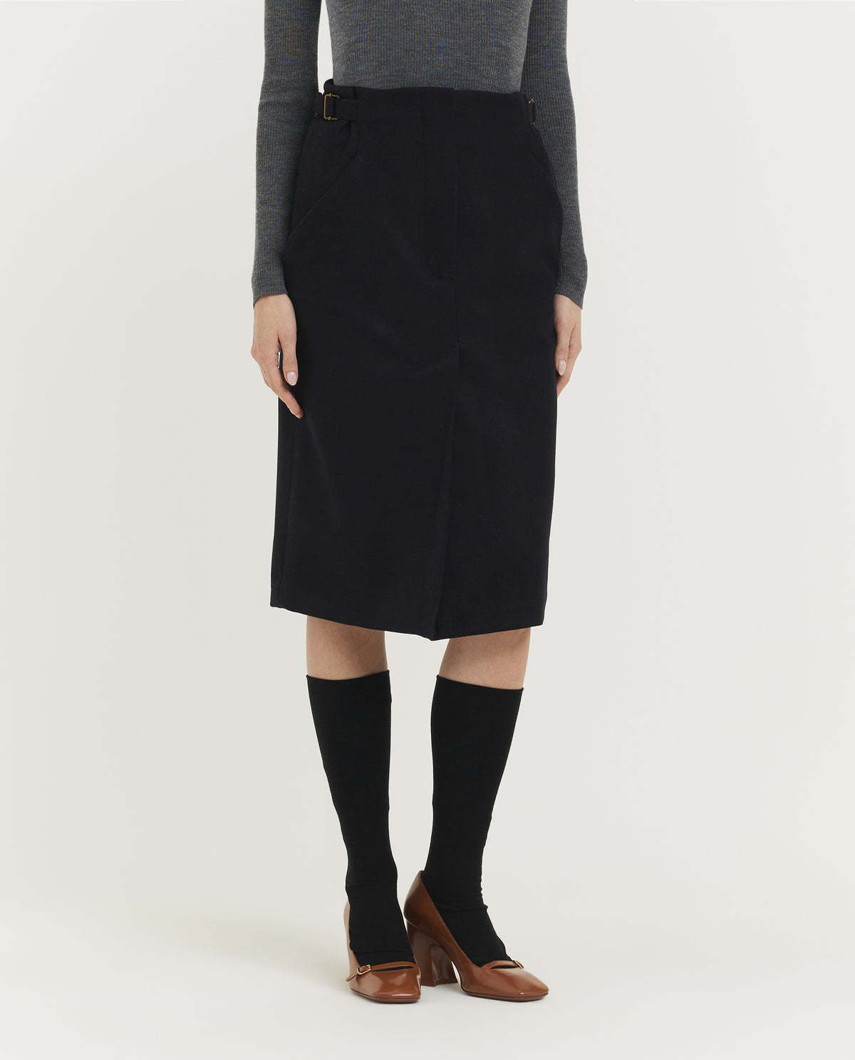 Wollen Kokerrok - Donkerblauw