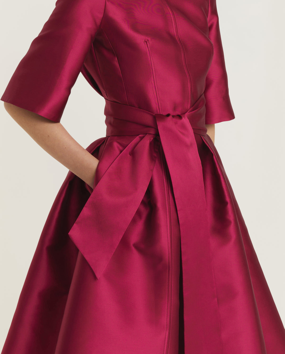 Korte Mouwen Midi Jurk - Roze