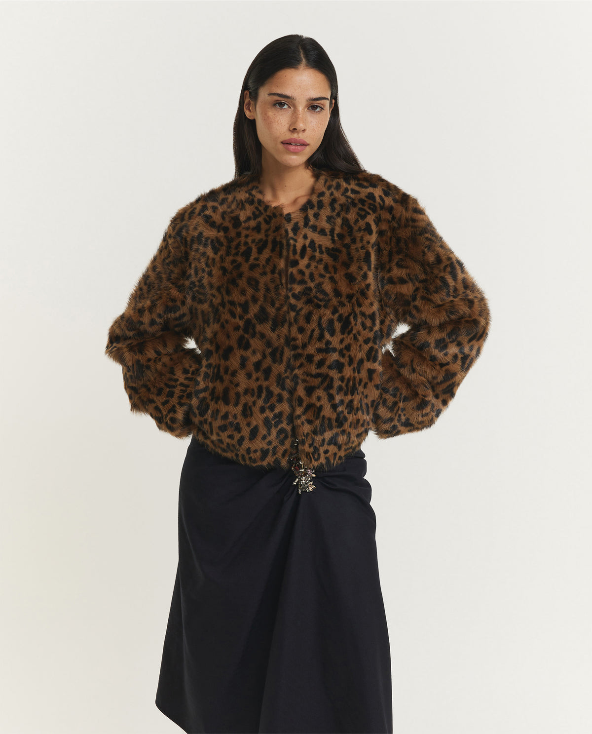 Elan Shearling Jas - Bruin