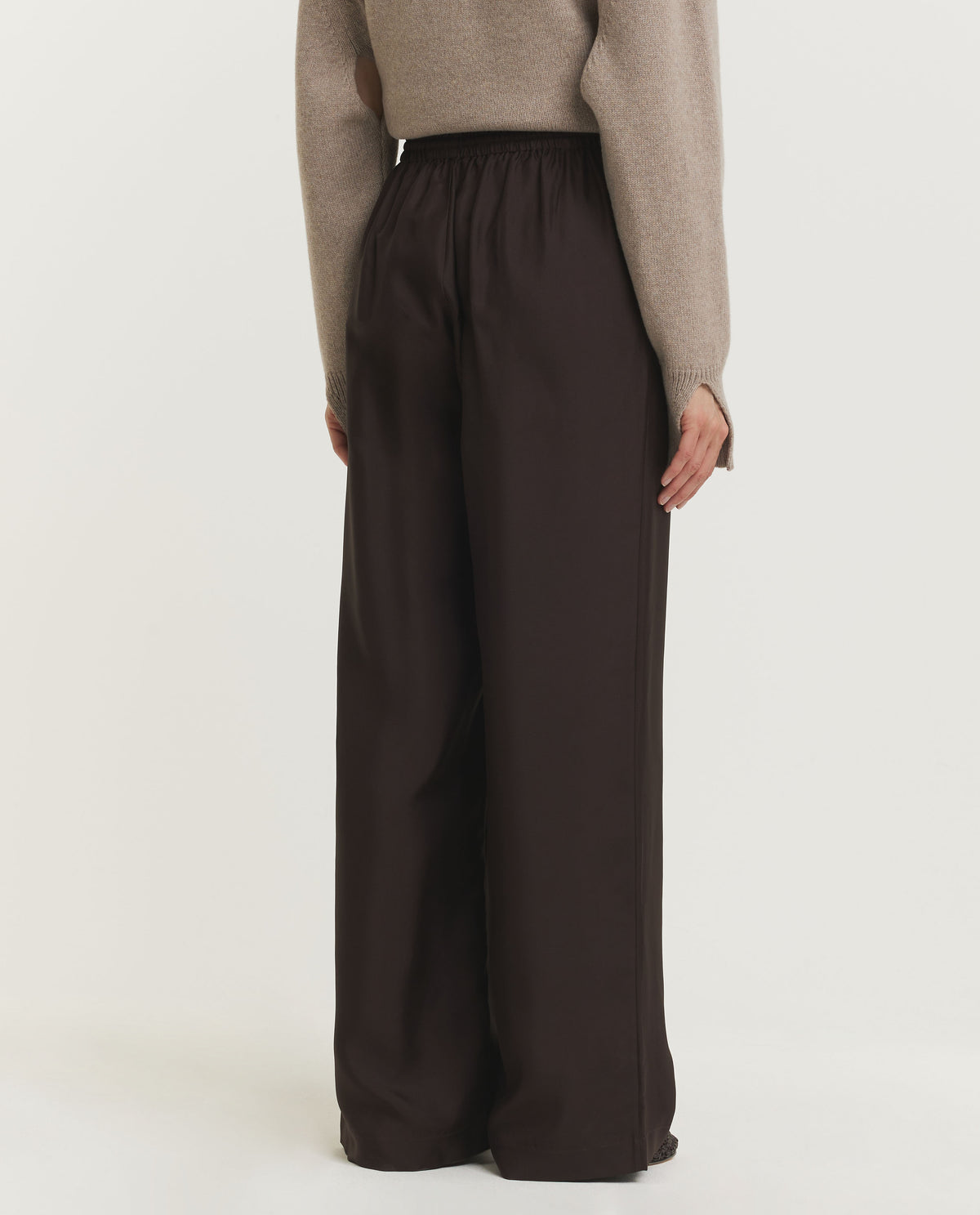 Zijden Wijde Broek - Bruin