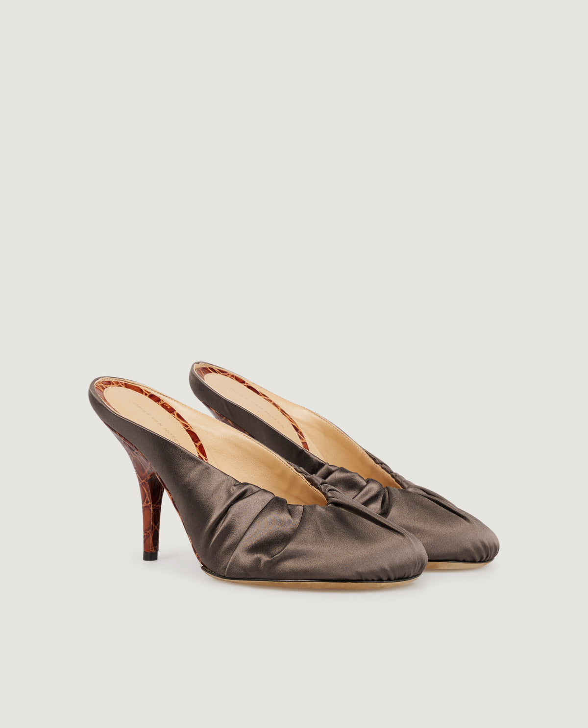 Satijnen Hak Muiltjes - Bruin