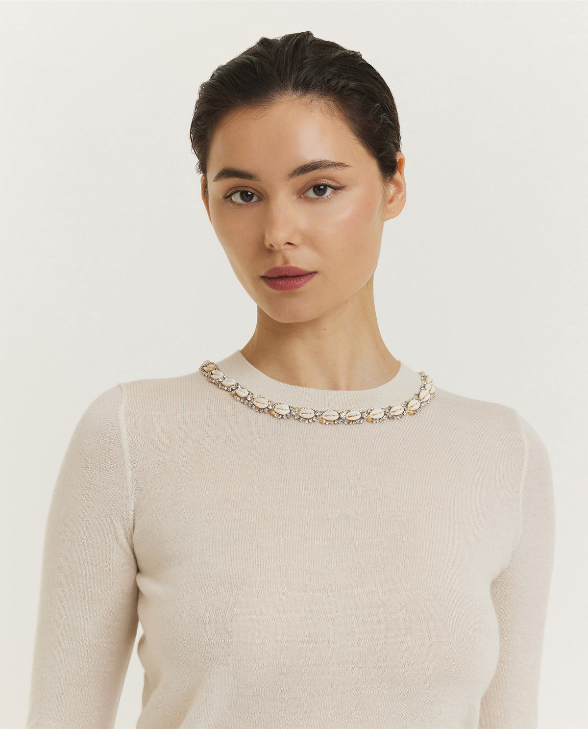 Illuminate Embellished Trui - Ecru