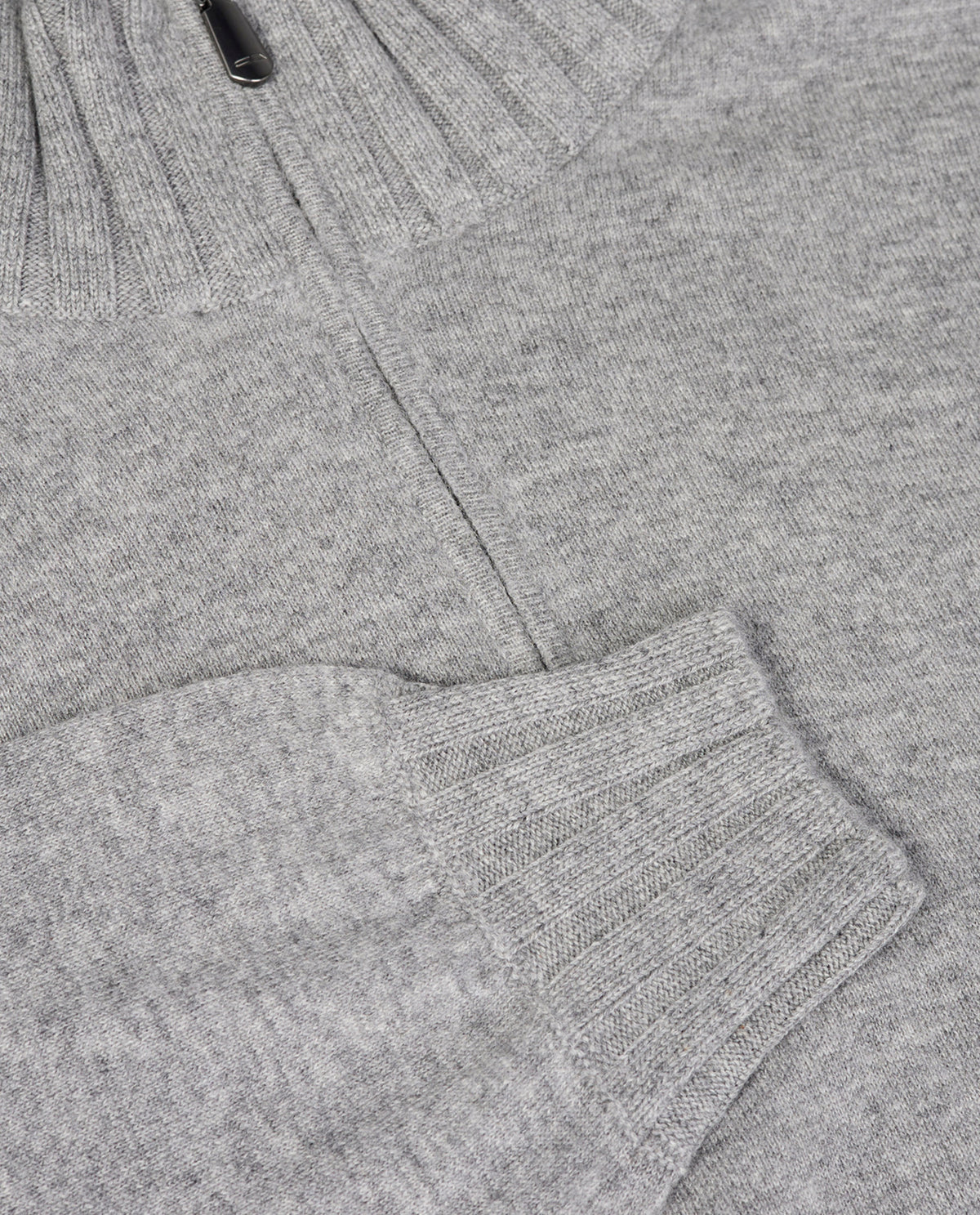 Cashmere Half-Zip Trui - Grijs