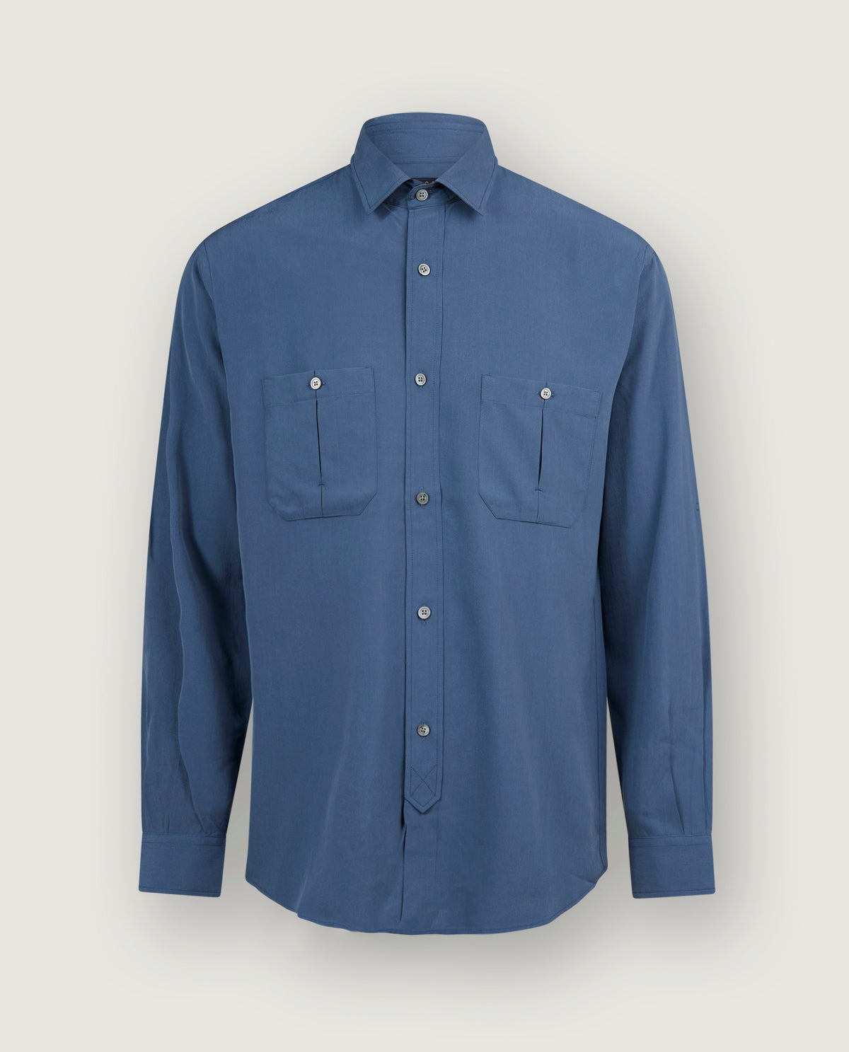 Zijden Worker Shirt - Blauw