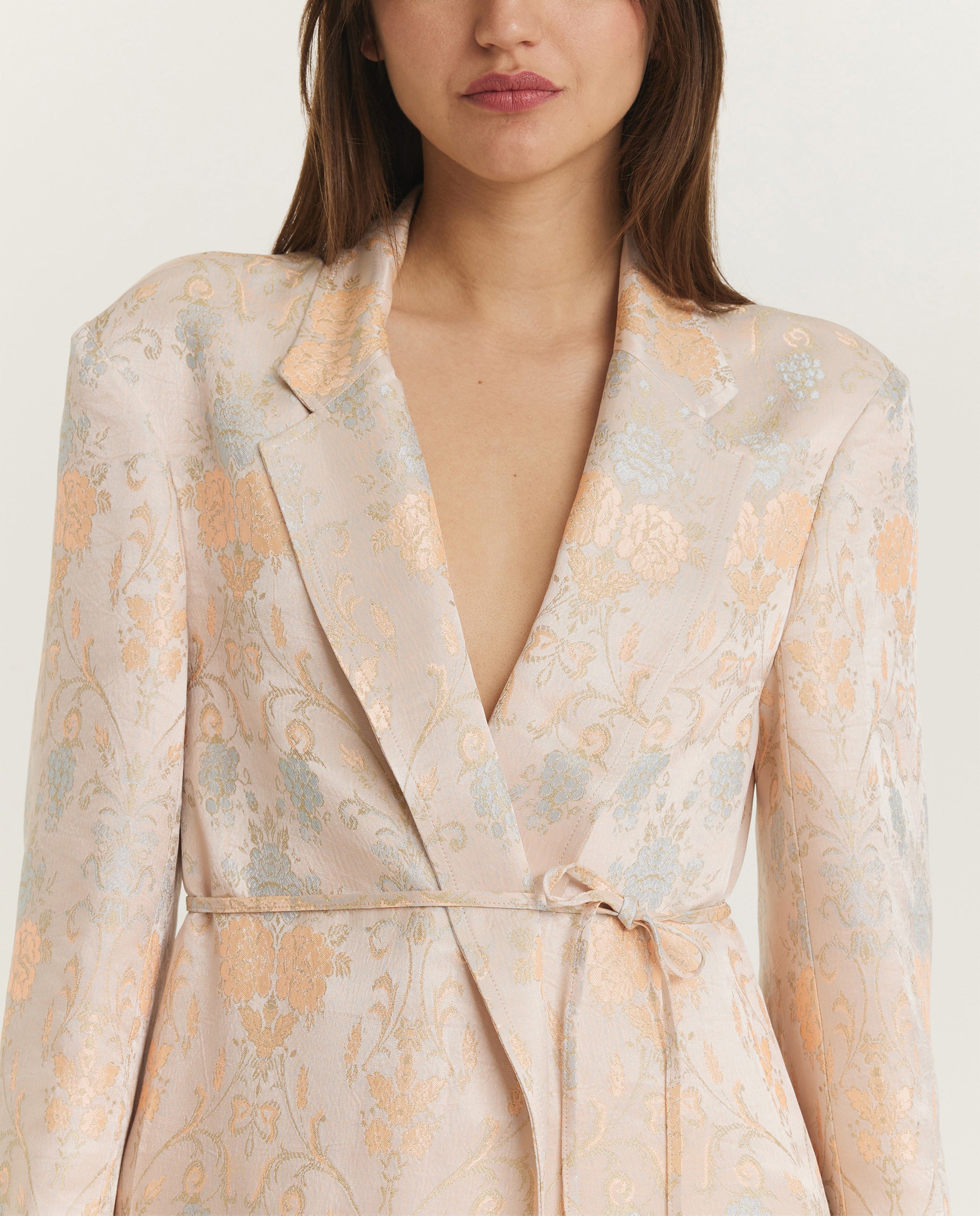 Floral Jacquard Coat