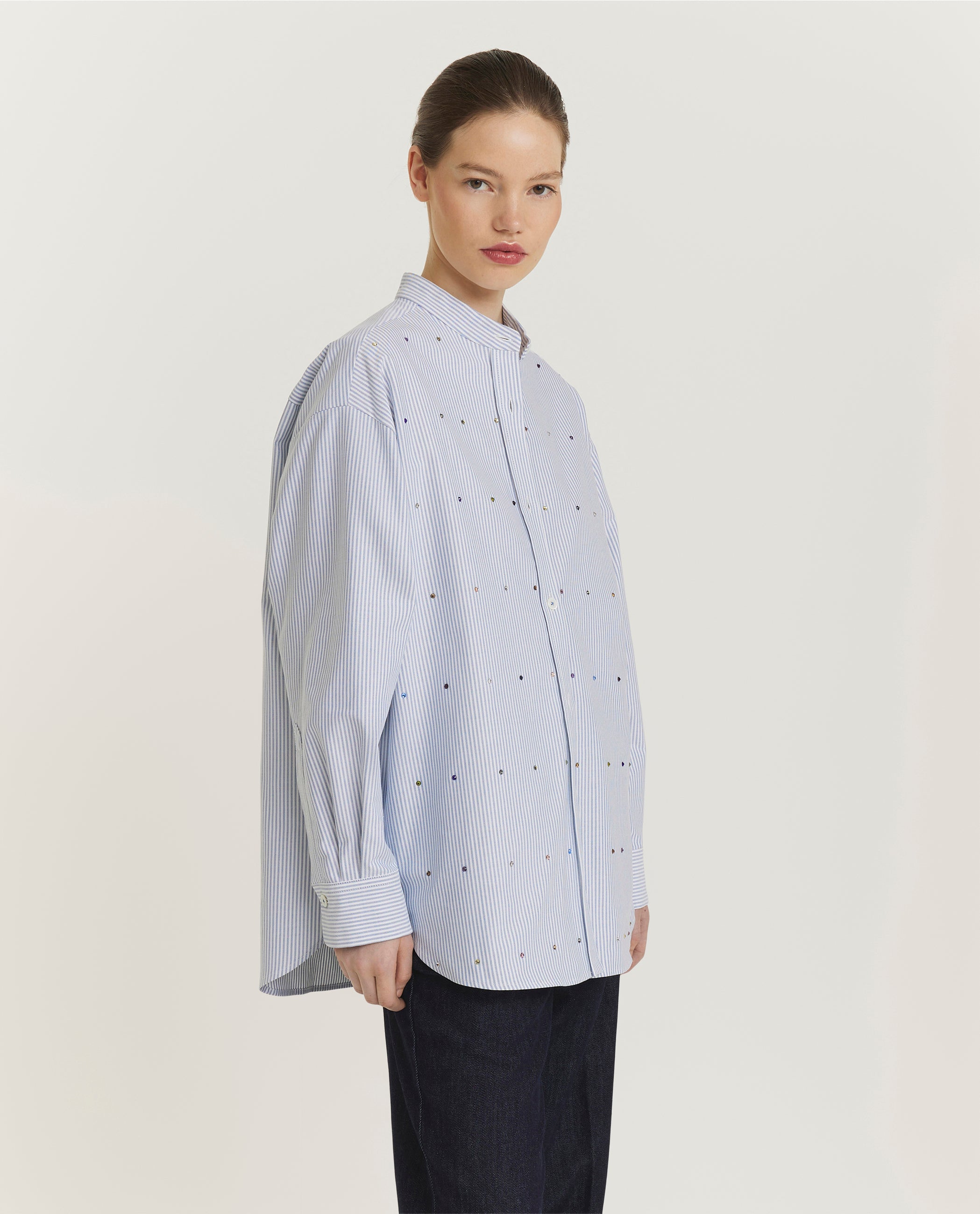 Oxford Gestreepte Blouse - Blauw