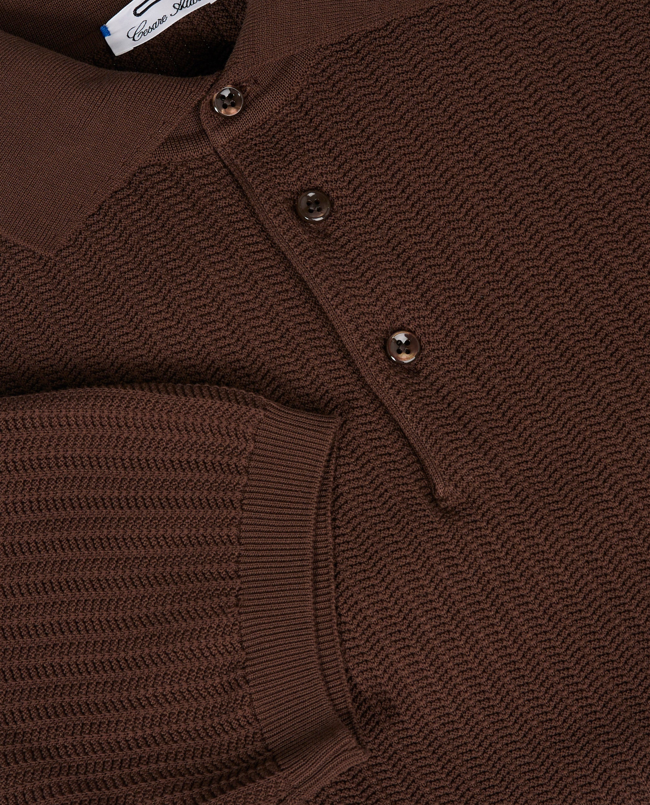 Cotton Crochet Polo Shirt